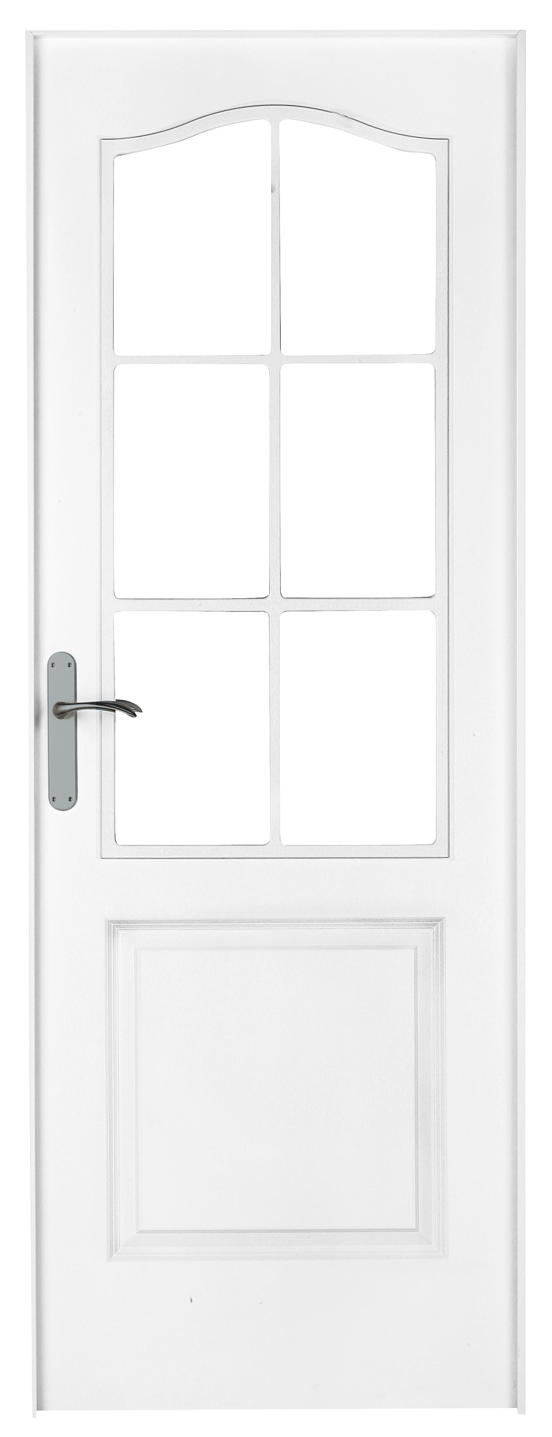 Puerta abatible bonn blanca aero blanco derecha con cristal de 90x30 y 72.5cm