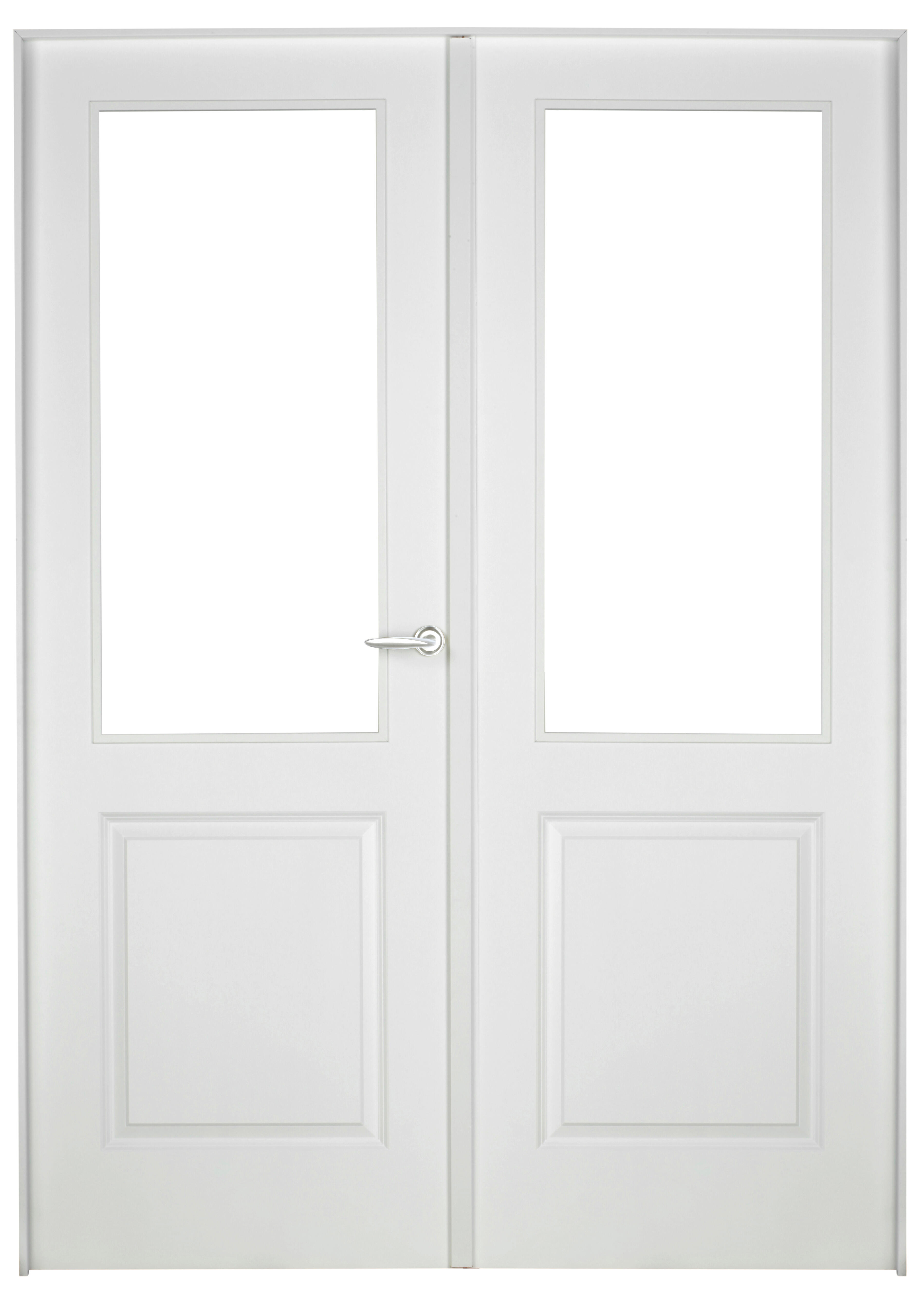 Puerta abatible bonn blanca aero blanco izquierda con cristal de 90x30 y 125cm