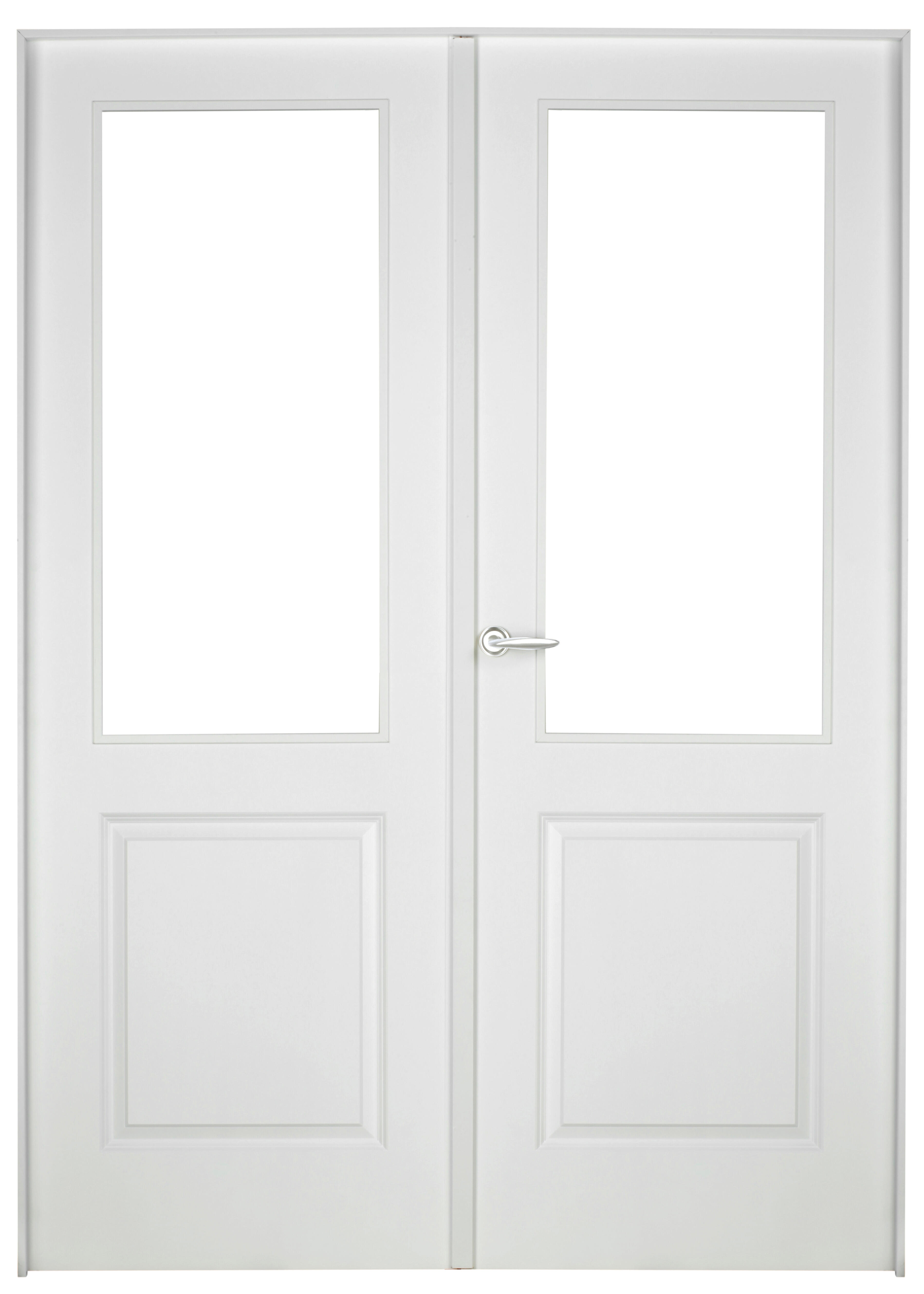 Puerta abatible bonn blanca aero blanco derecha con cristal de 110x30 y 125cm
