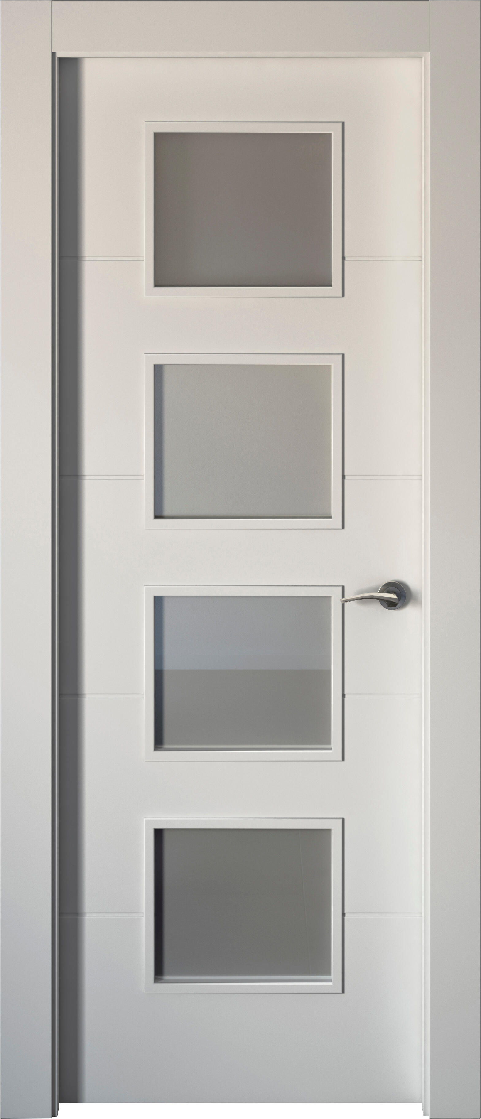 Puerta abatible holanda blanca aero blanco izquierda con cristal 110x30 y 82.5cm