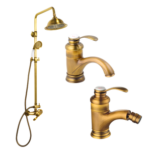 Grifo lavabo monomando retro S-1155V Bronce - Grifos de lavabo