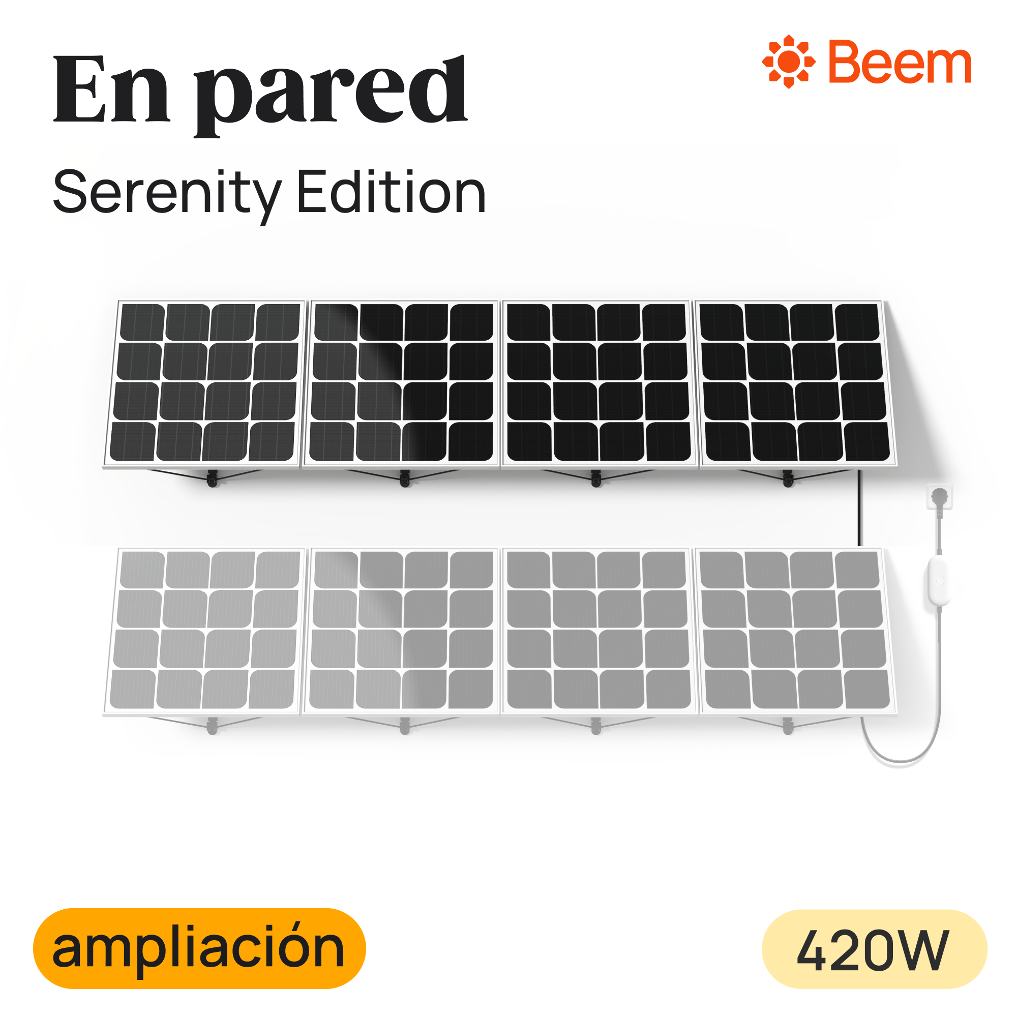 Kit de ampliación fotovoltaico extensible enchufable beem 420w