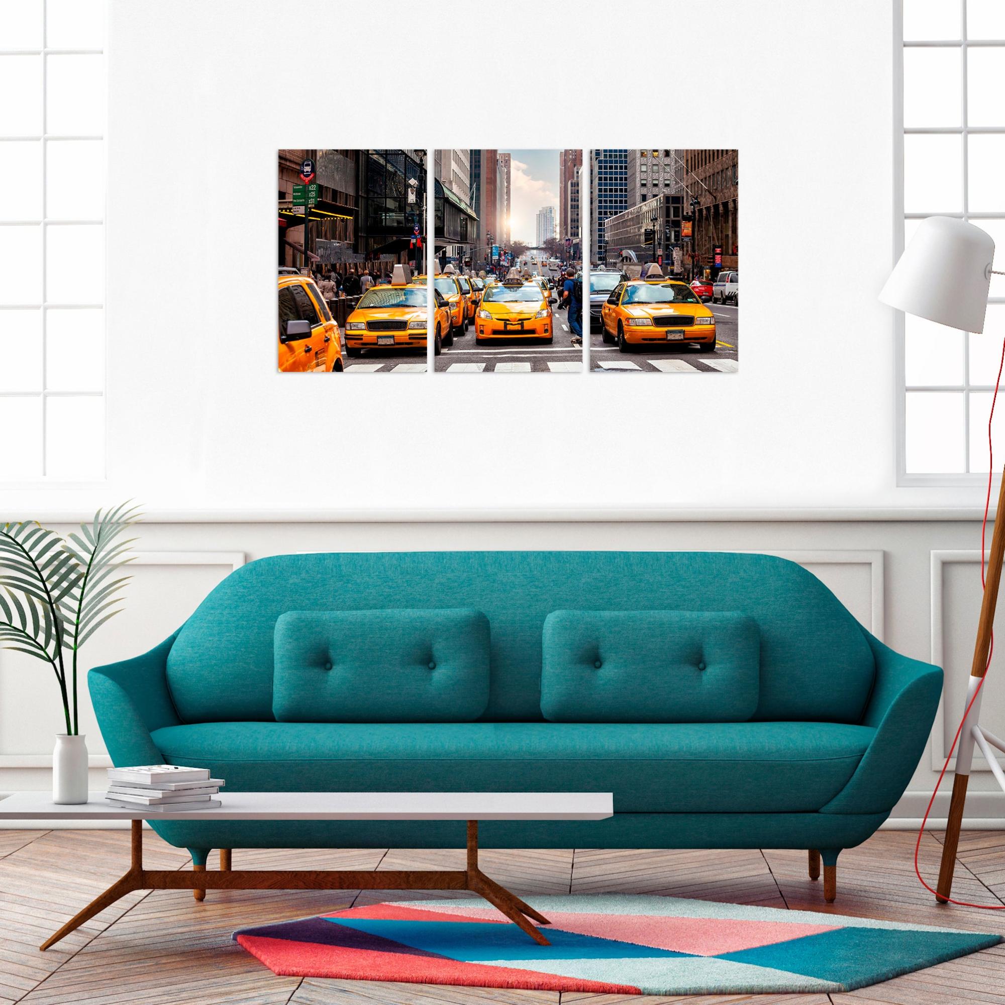 Set de 3 canvas tríptico taxis nueva york 60x120 cm