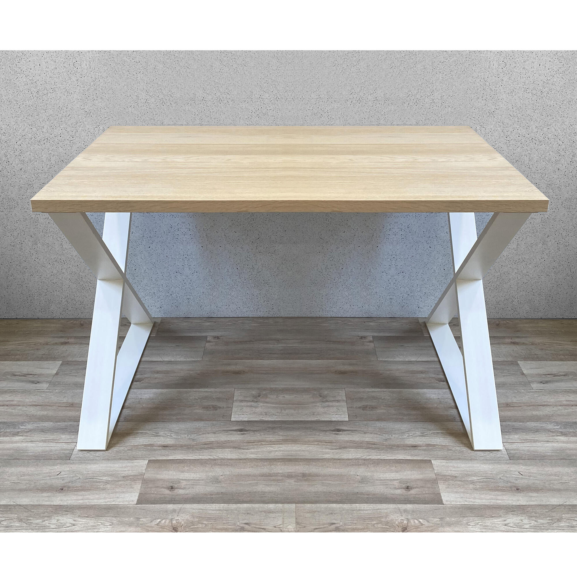 Mesa escritorio Skat blanco y roble 139x93x75 cm