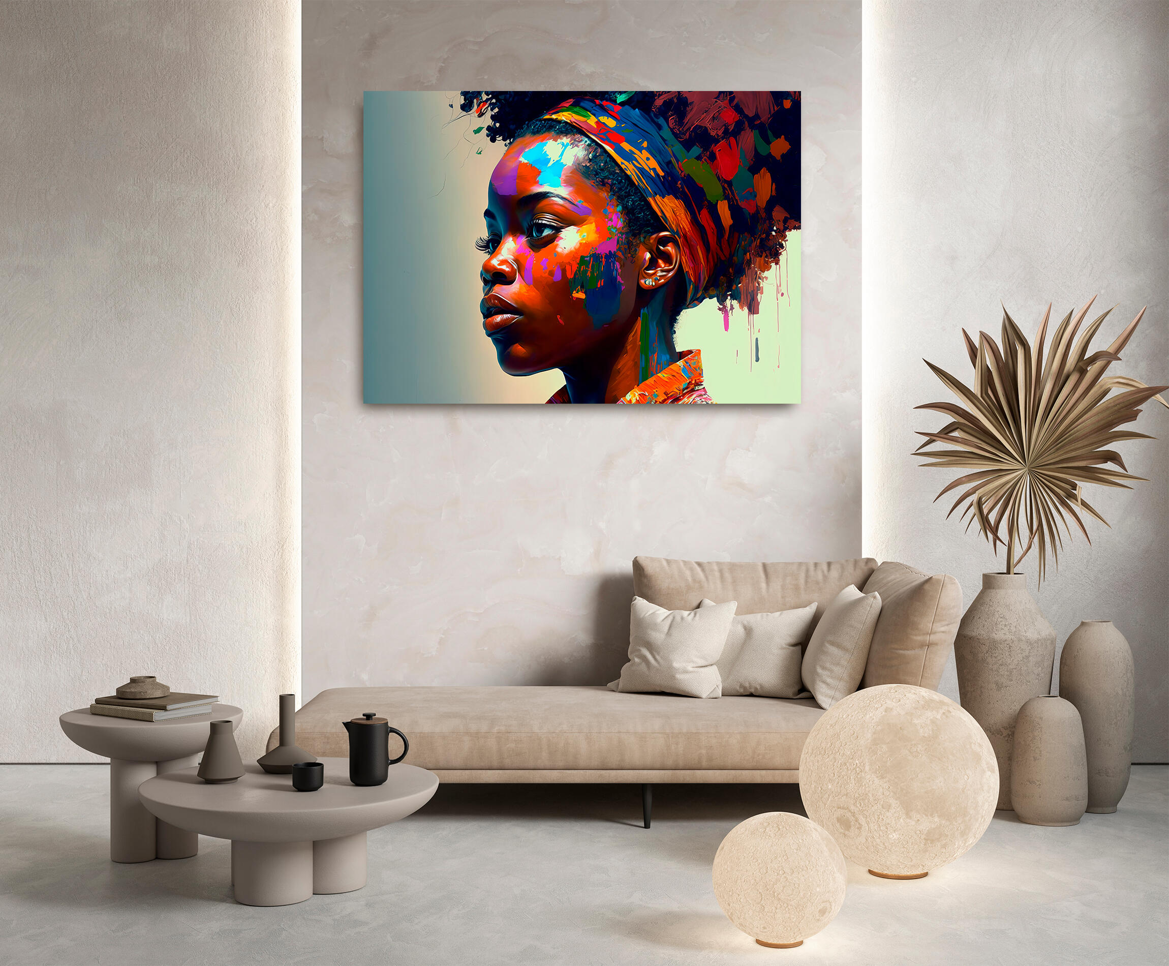 Pintura impresa sin marco mujer color ii 100x140cm