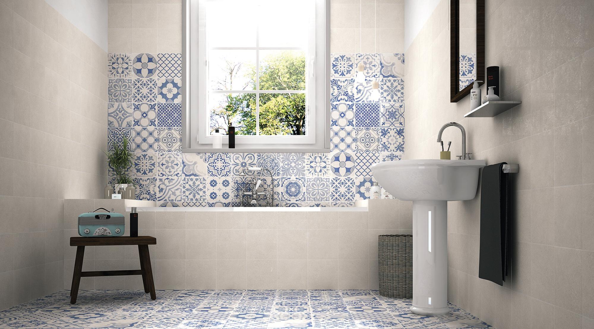 Suelo porcelánico skyros efecto cemento beige 44x44 cm c1