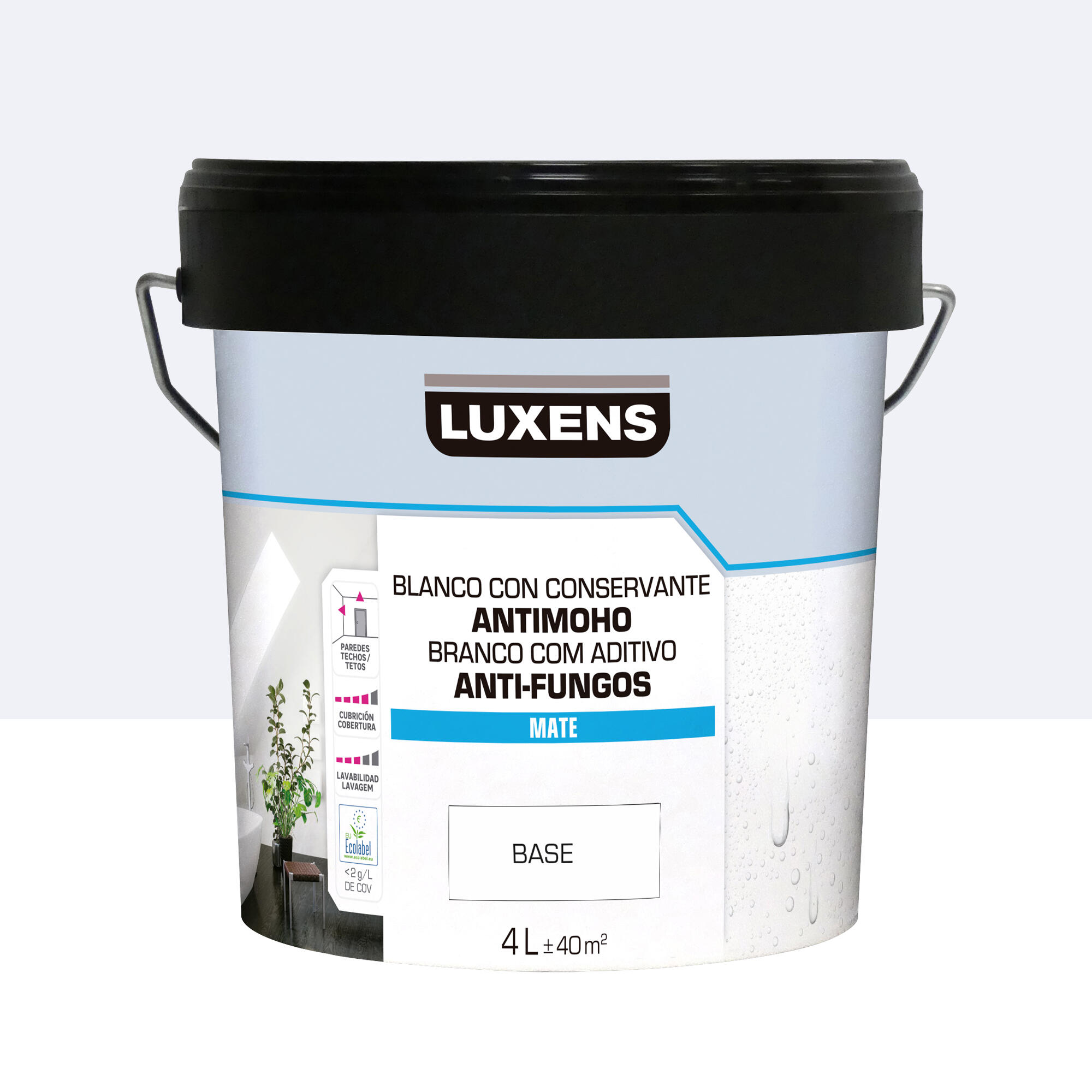 Pintura de interior luxens color a tu gusto lila pastel muy luminoso mate 4l