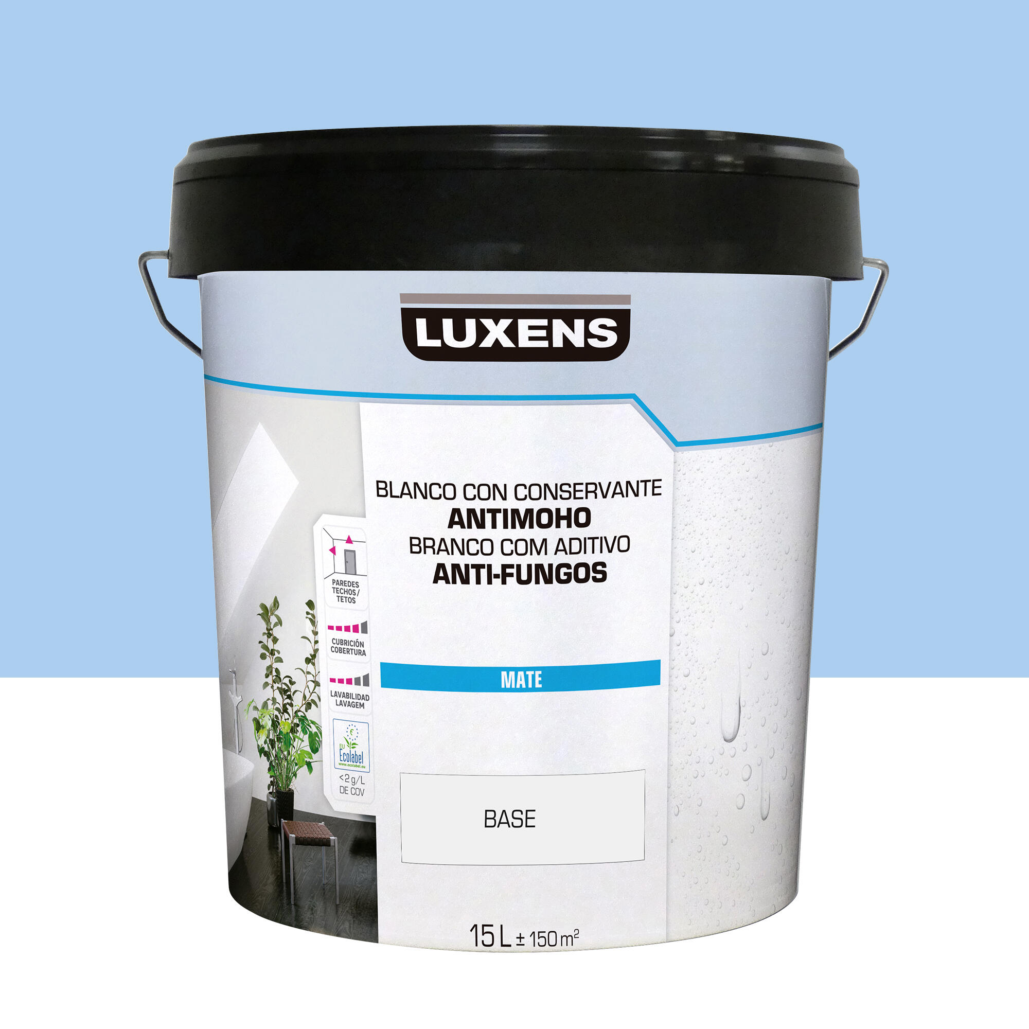 Pintura de interior luxens mate 1030-r80b 15l