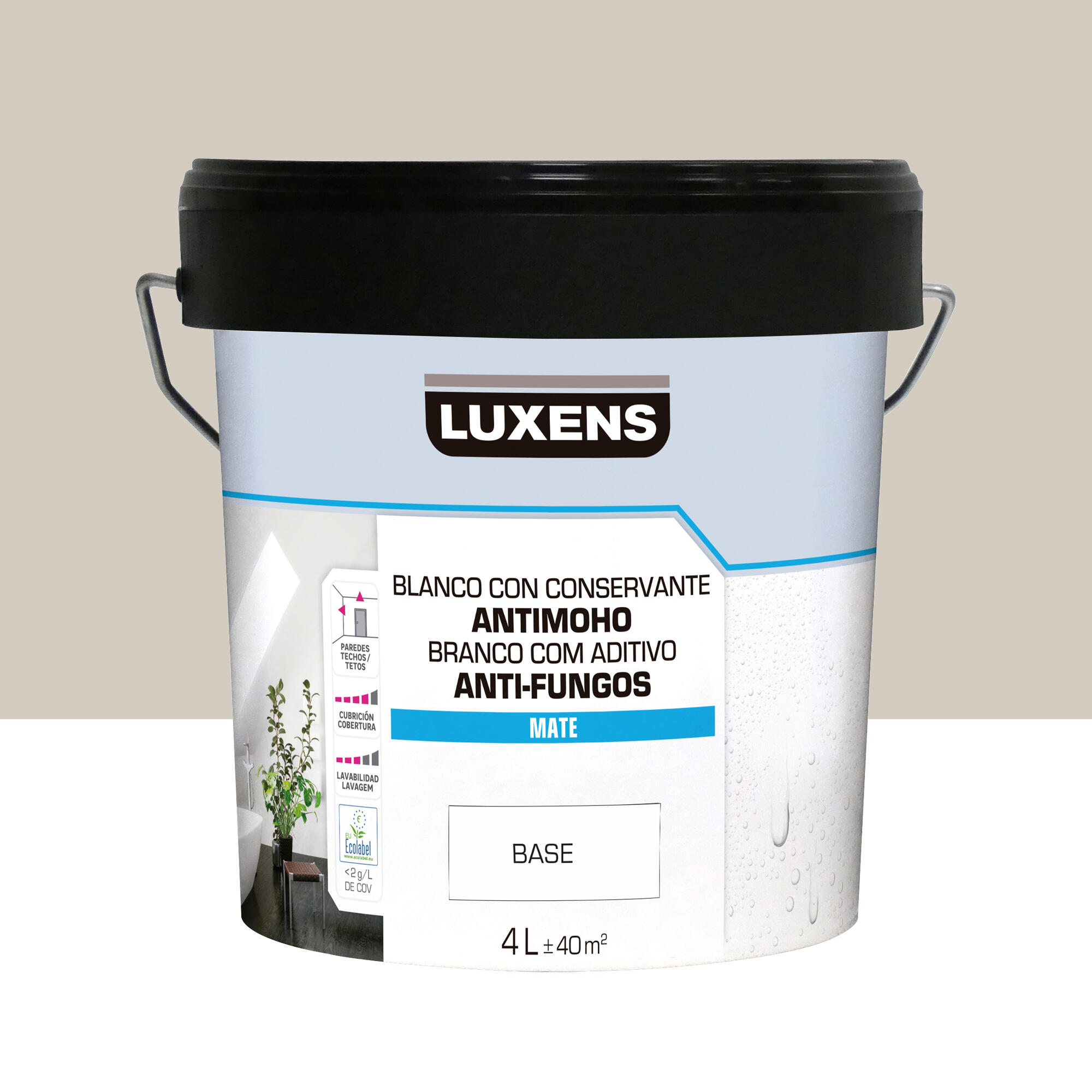 Pintura de interior luxens color a tu gusto arena suave luminoso mate 4l