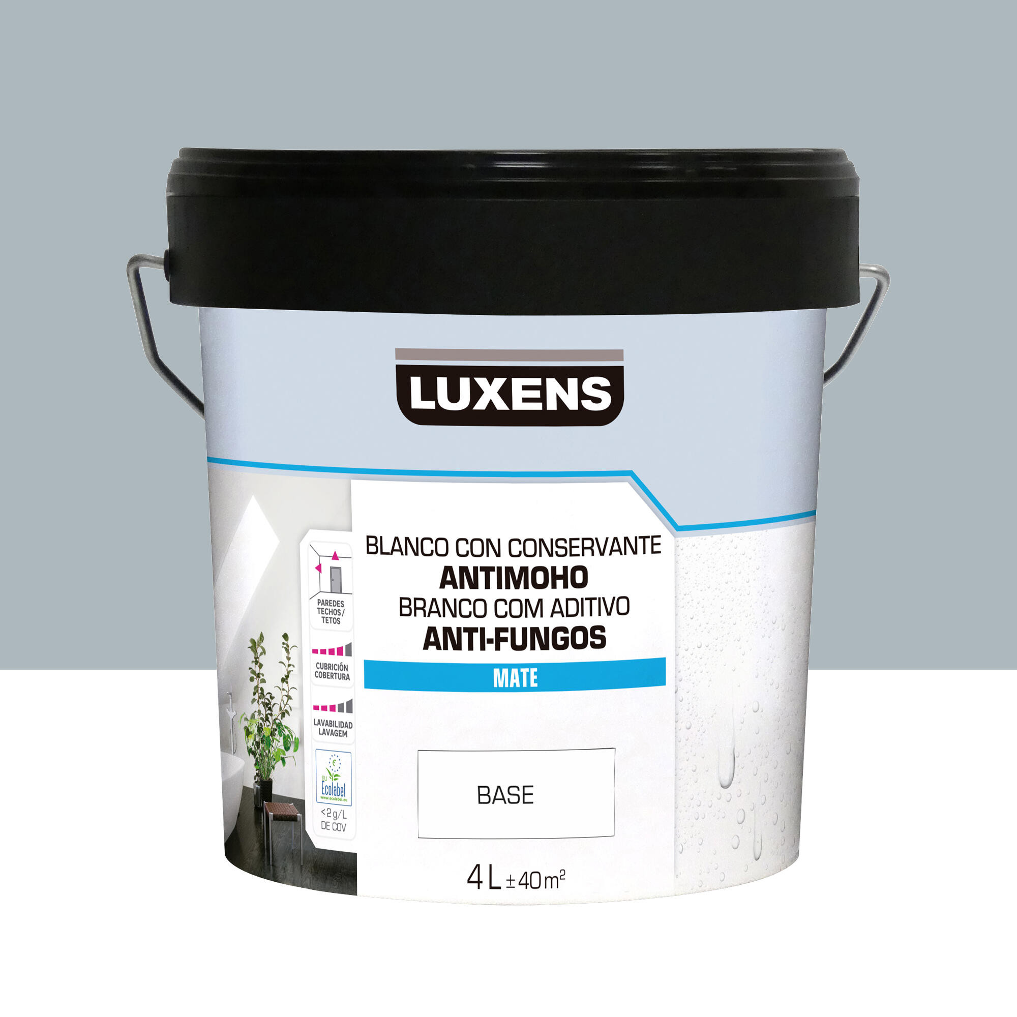 Pintura de interior luxens color a tu gusto gris azulado intenso oscuro mate 4l