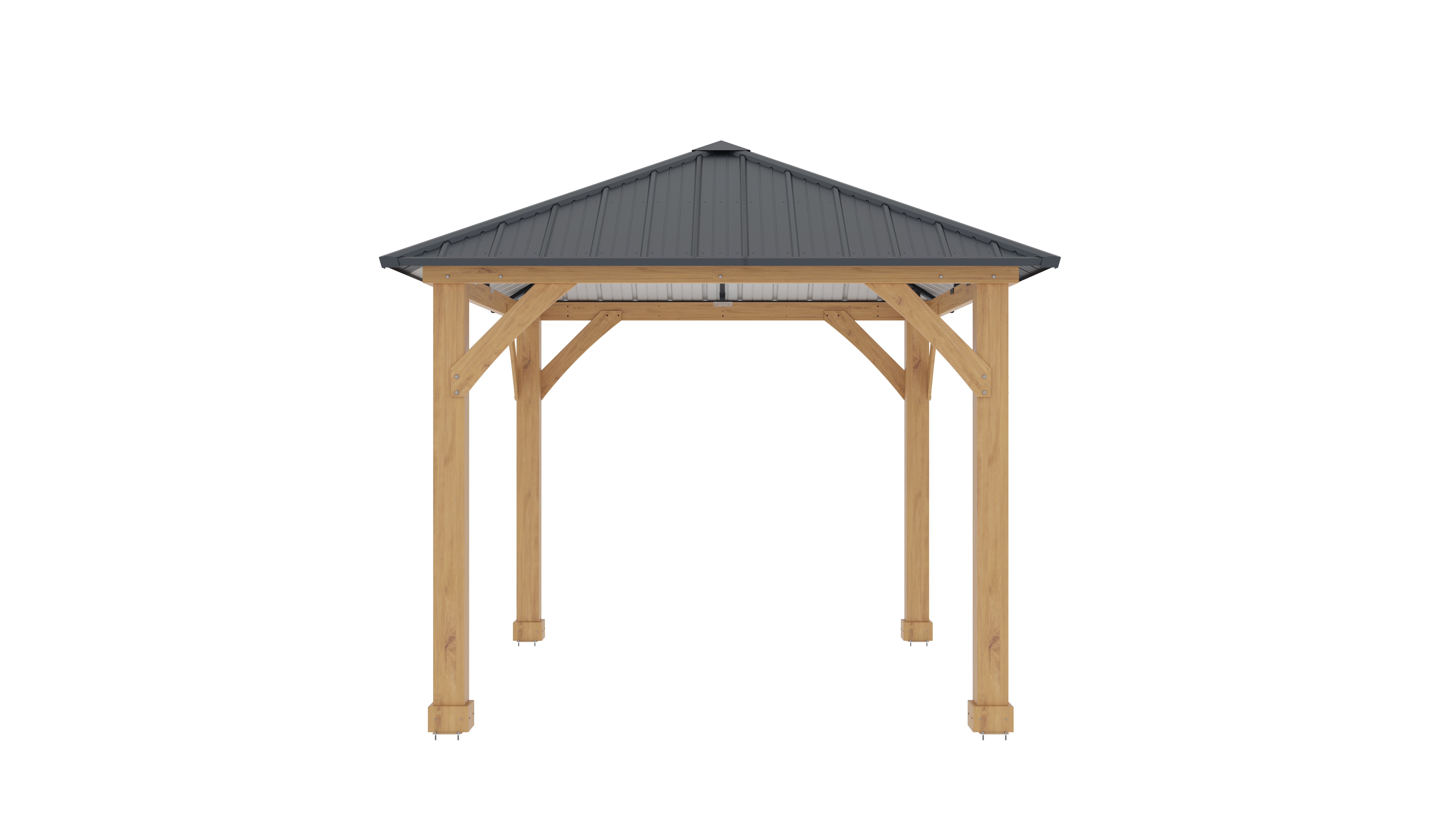 Pérgola de madera tucson marrón de 10,72 m2 y 362 x 297 cm