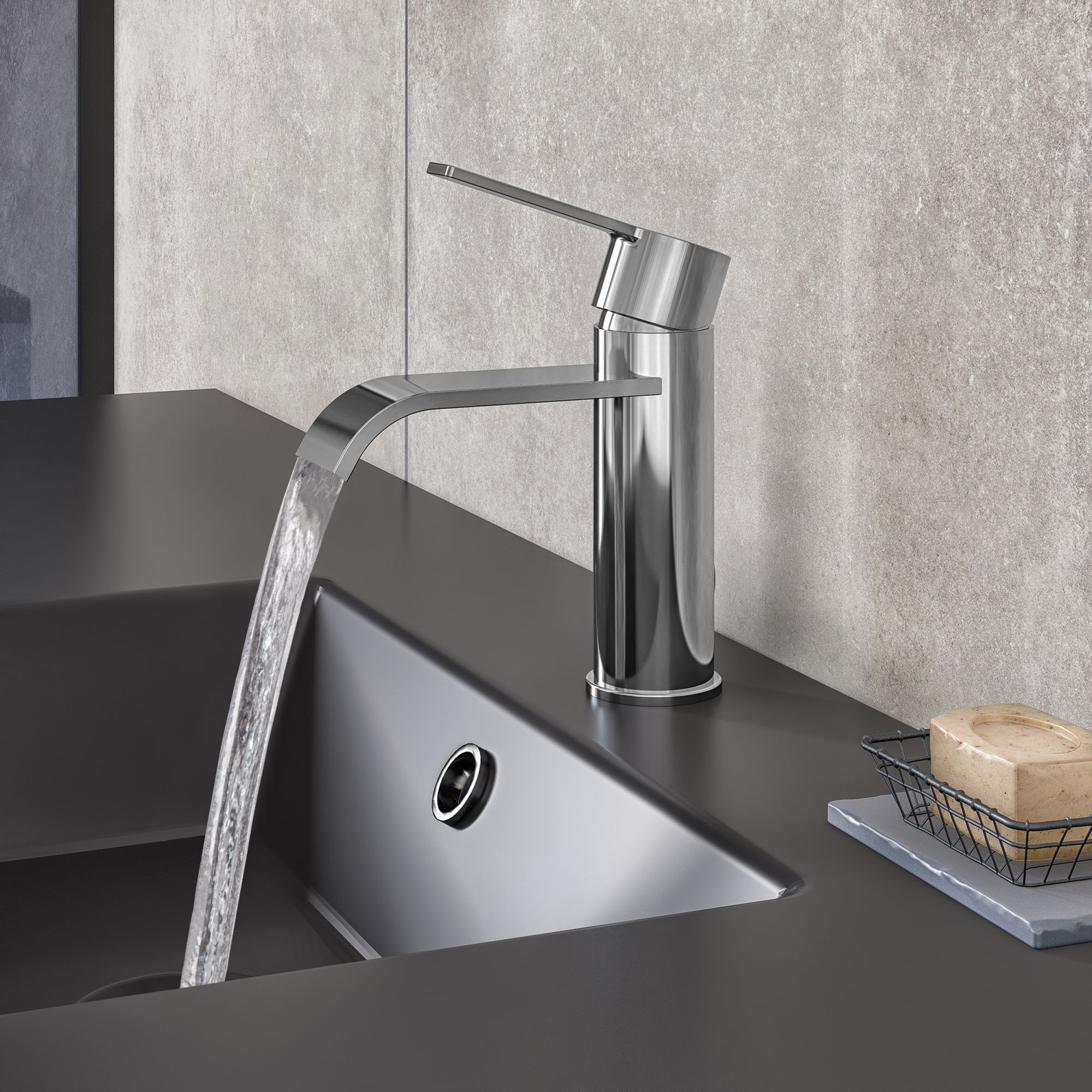 Grifo lavabo monomando SENSEA Hao cromado Leroy Merlin