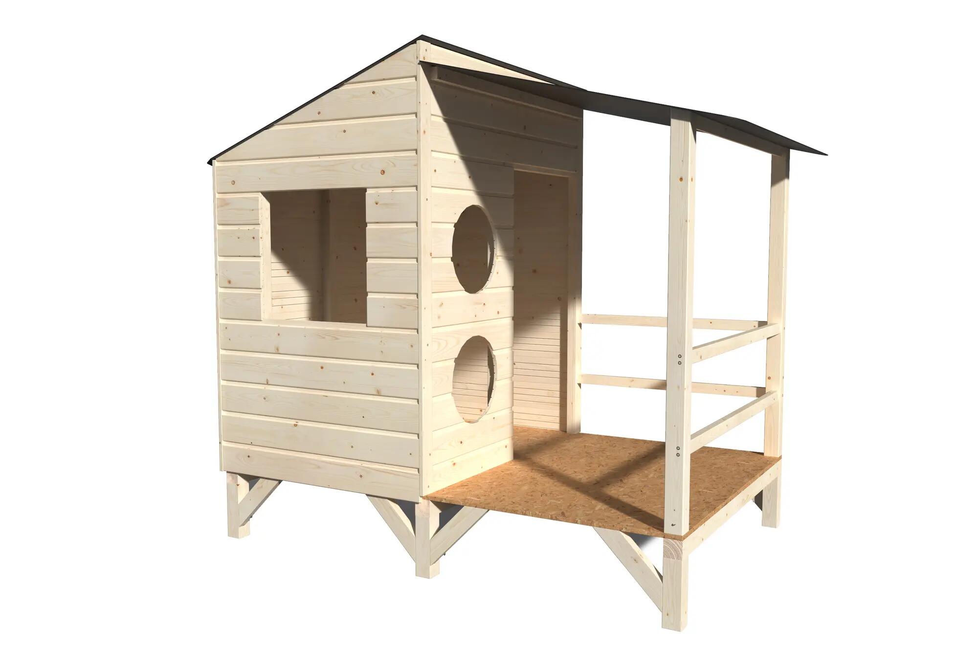 Caseta infantil de madera plage v2 + terraza 2,28m²