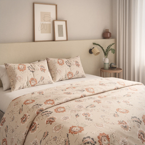 Funda nórdica hojas algodón percal. Cama 180-200cm., Ofertas en ropa de  cama y textil para dormitorio