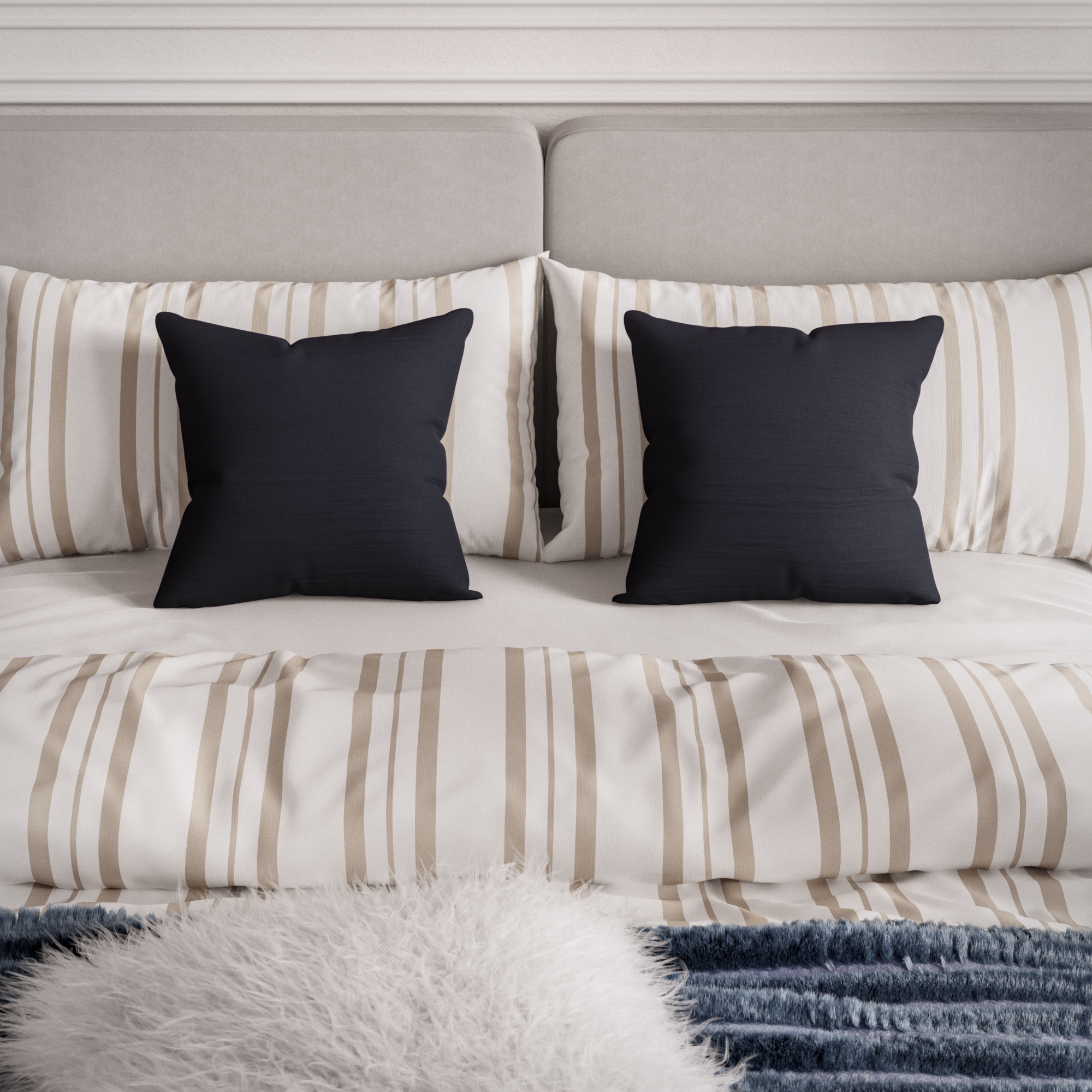 Funda nórdica liena algodón 180 hilos beige blanco cama de 90 cm