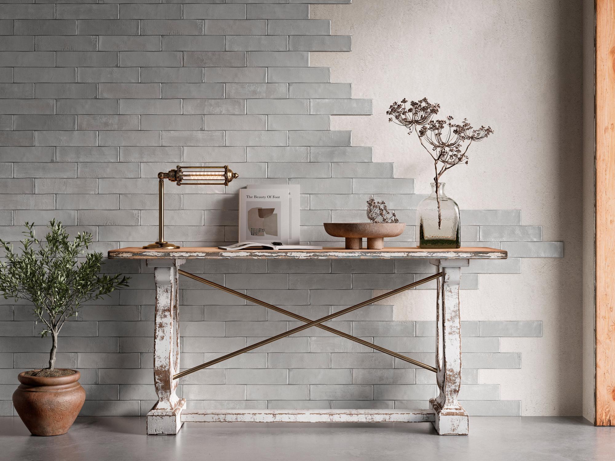 Azulejo cerámico rythmique efecto cemento piedra grey 7.5x30 cm argenta de la marca ARGENTA Azulejo cerámico rythmique efecto cemento piedra grey 7.5x30 cm argenta de la marca ARGENTA