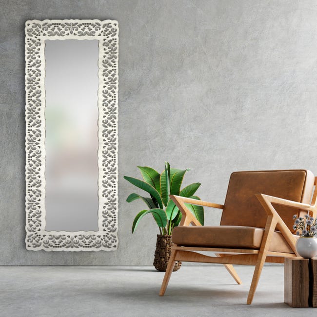 Espejo decorativo rectangular Marruecos 60x140 cm tabaco
