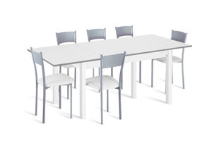 Conjunto mesa Alba 100x60 cm extensible con 4 asientos