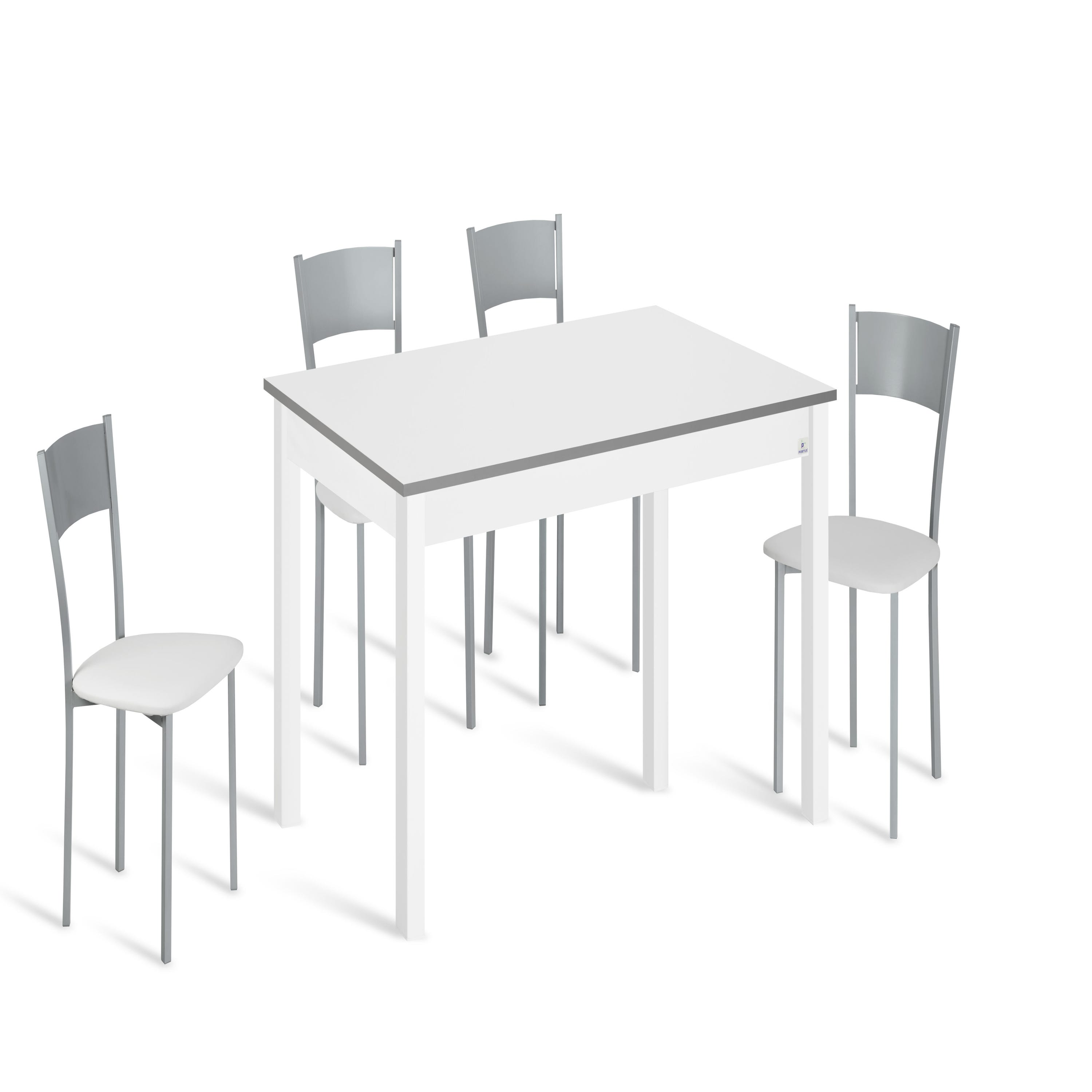 Conjunto mesa Meri 100x60 cm extensible con 4 asientos