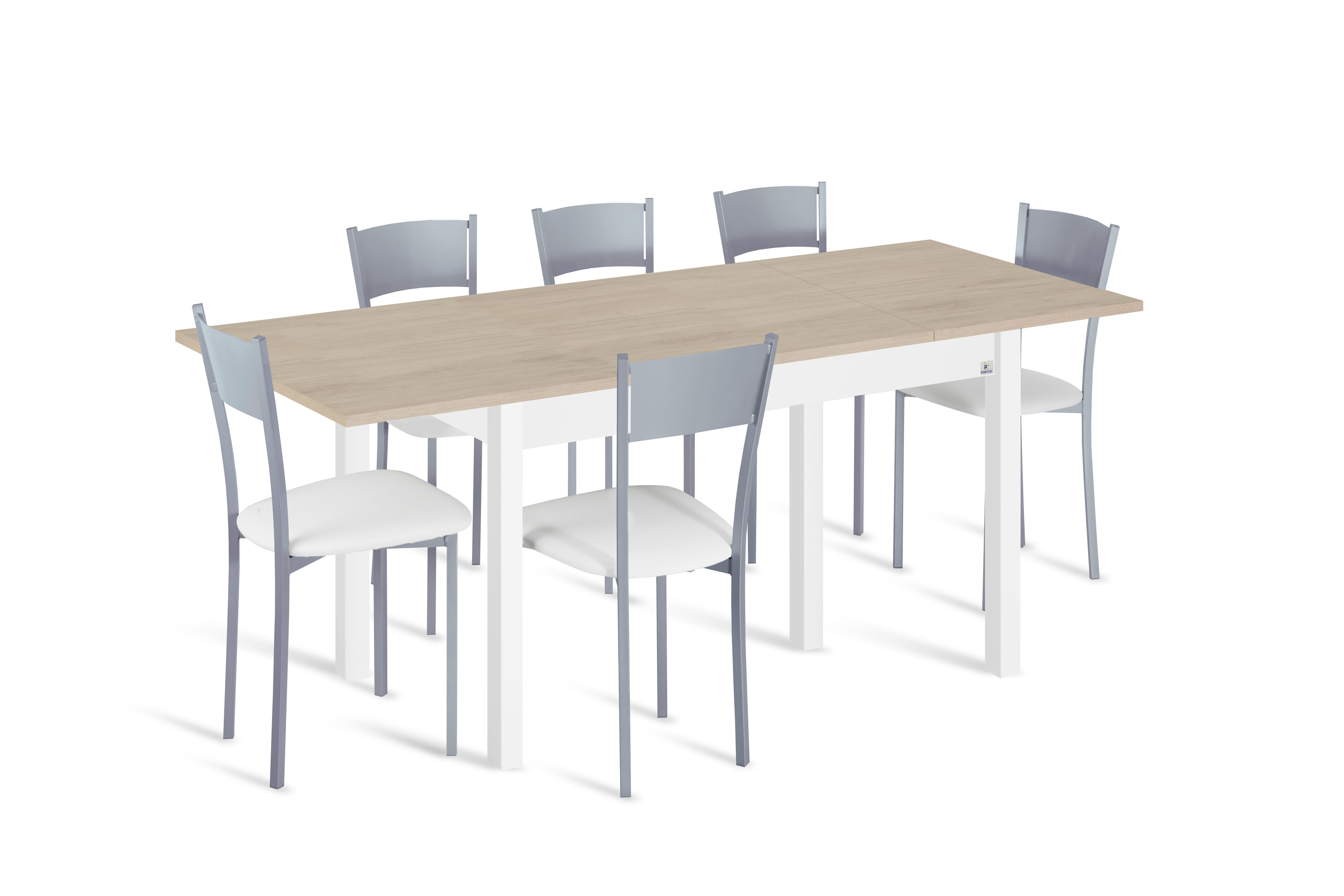 Mesa de cocina extensible phyna (110-160)x70 cm color roble