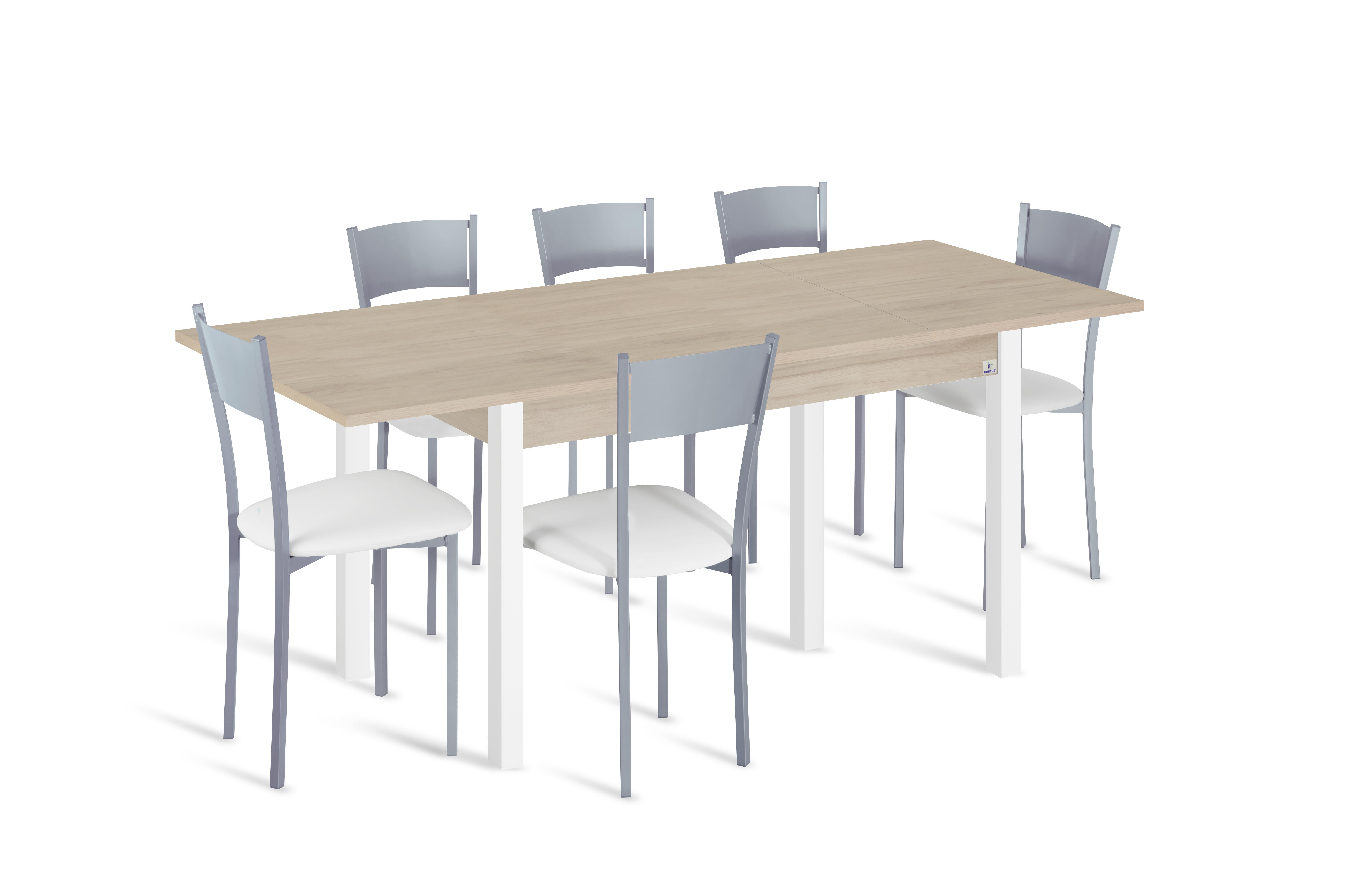 Mesa de cocina extensible phyna (110-160)x70 cm color roble