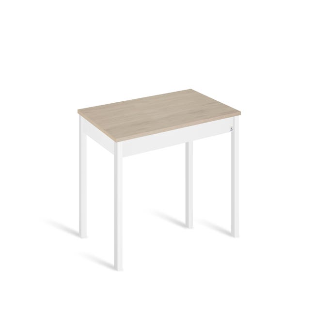 Mesa de cocina Extensible acabado en madera Robley Blanco 100-160 x 60 x  76H cm