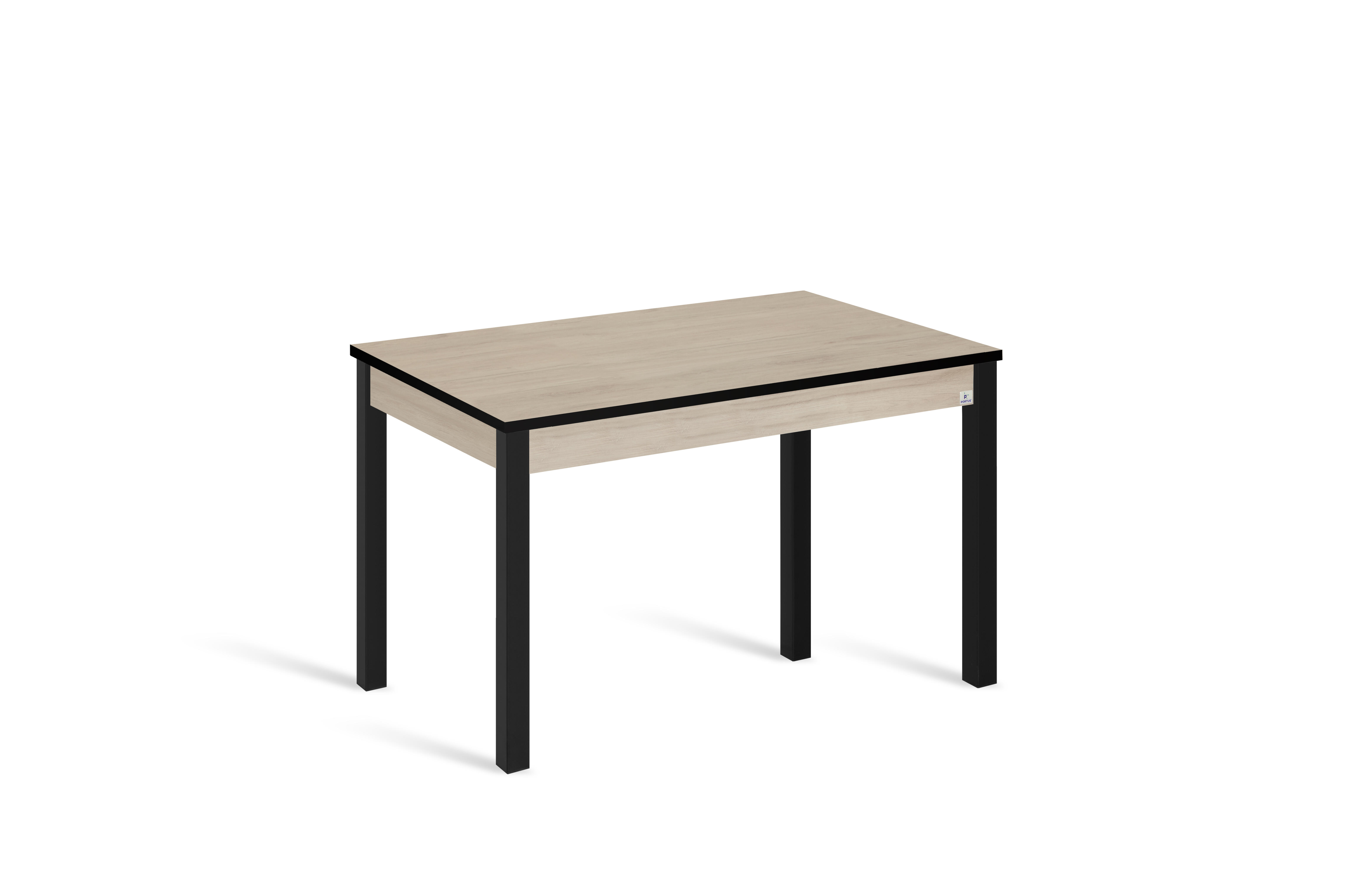 Mesa de cocina extensible phyna (110-160)x70 cm color roble/negro
