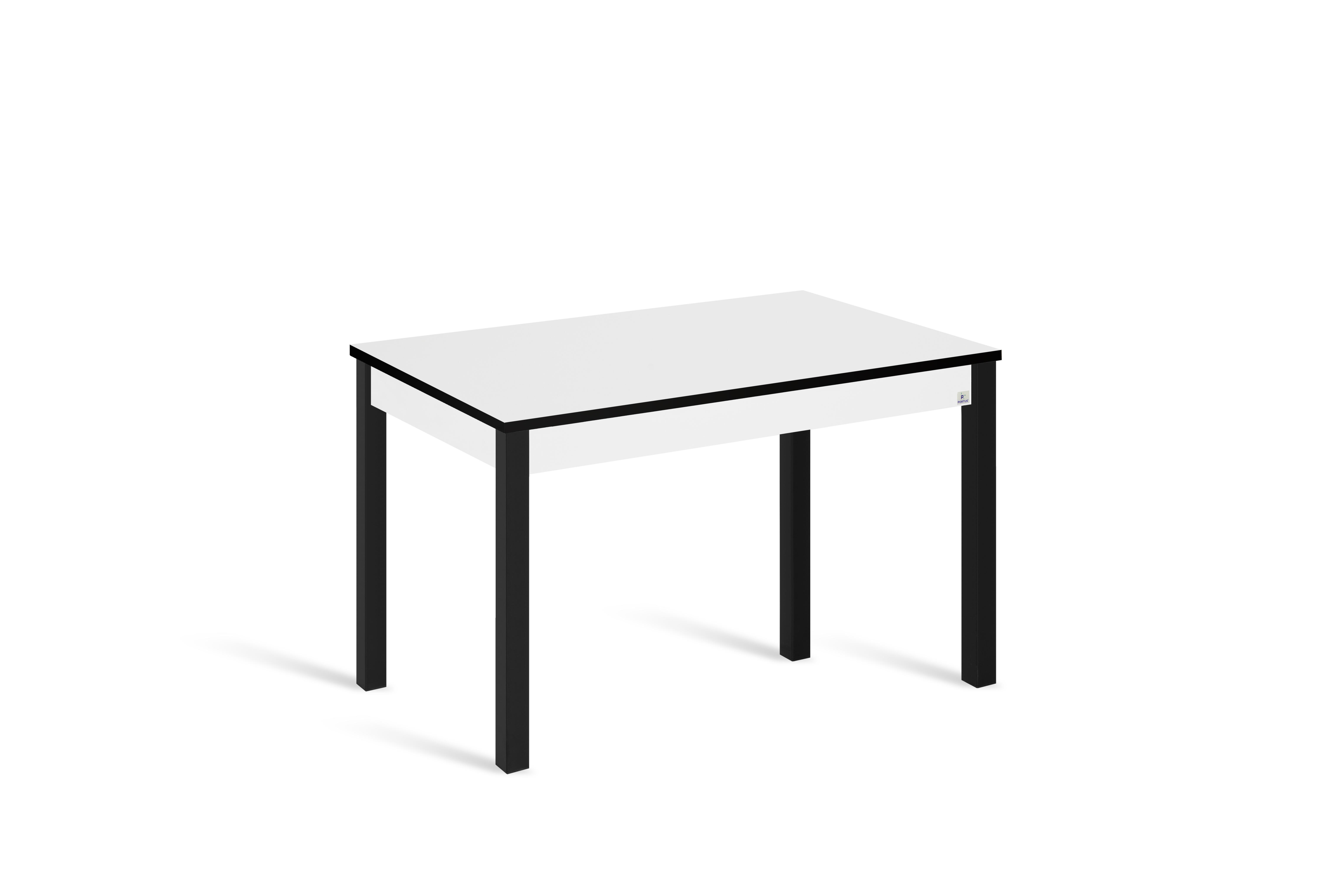 Mesa de cocina extensible phyna (110-160)x70 cm color blanco/negro
