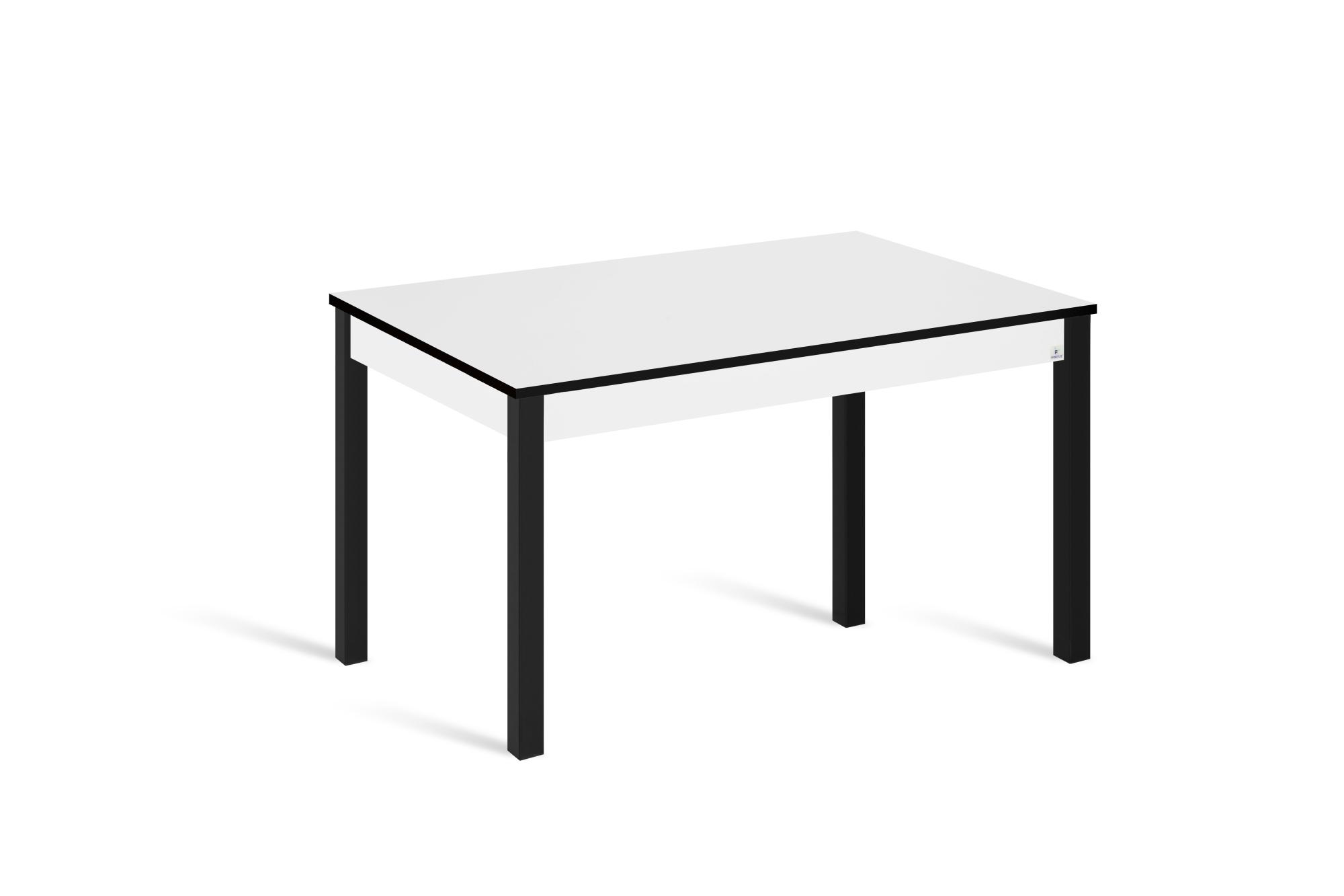 Mesa de cocina fija syl 120x80 cm color blanco/negro