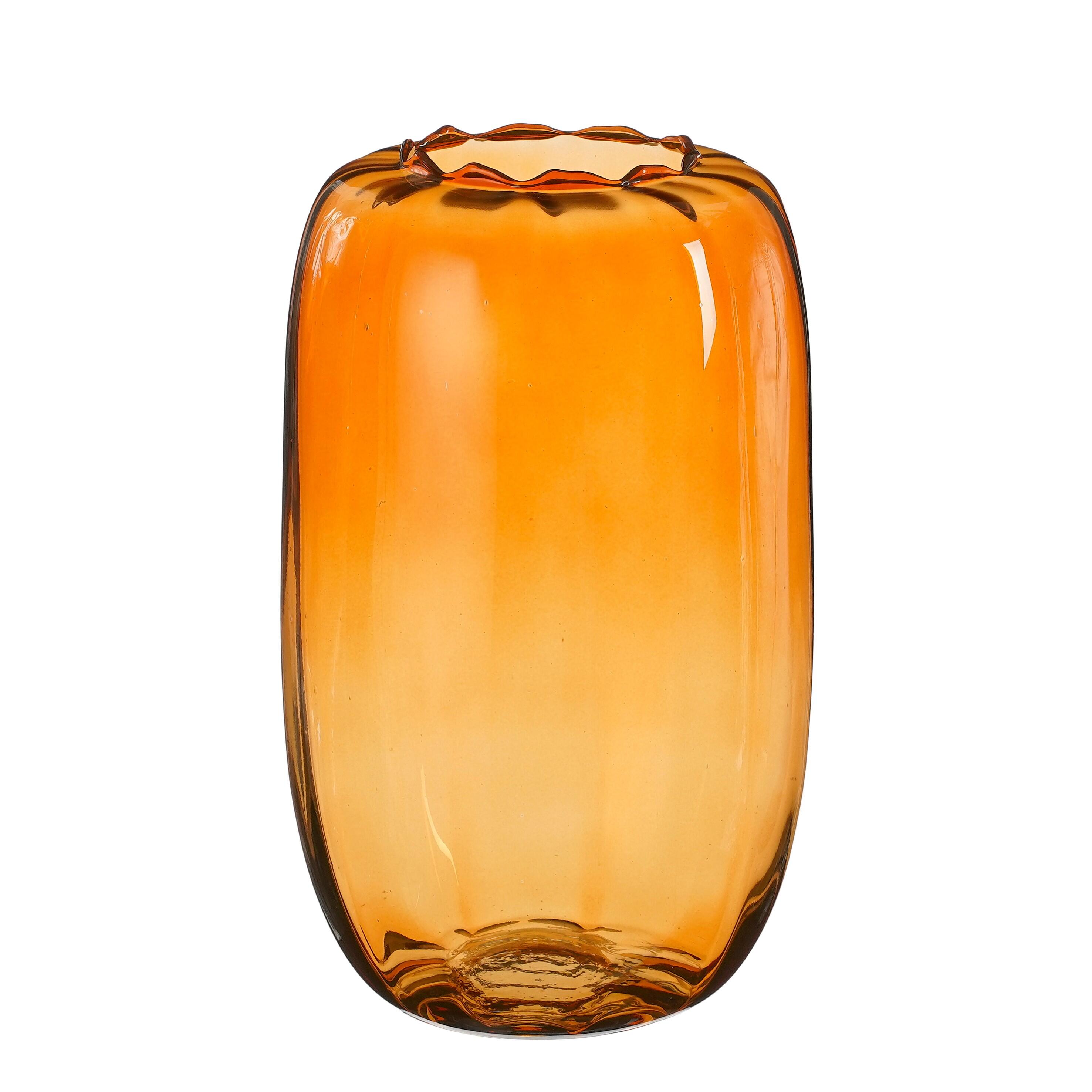 Jarrón ricci de vidrio transparente marrón 30x19cm