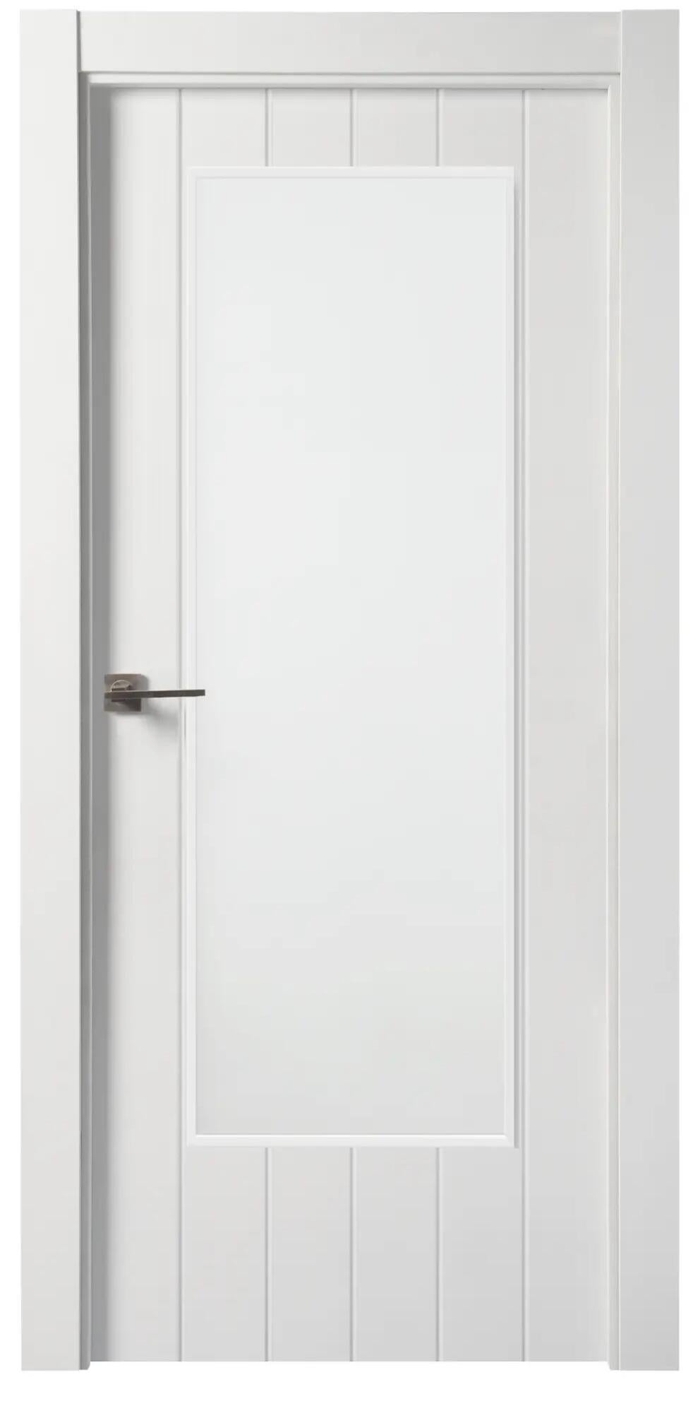 Puerta de interior chicago blanco derecha con cristal de 9x72.5cm de la marca Sin marca