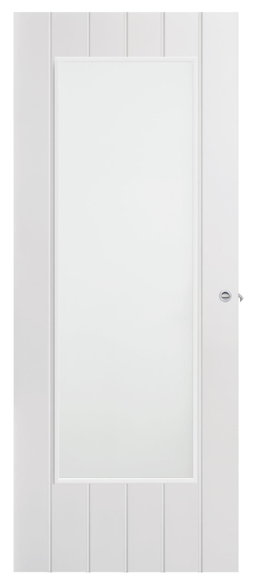 Puerta corredera chicago blanco con cristal de 72.5cm uñero y condena de la marca Sin marca