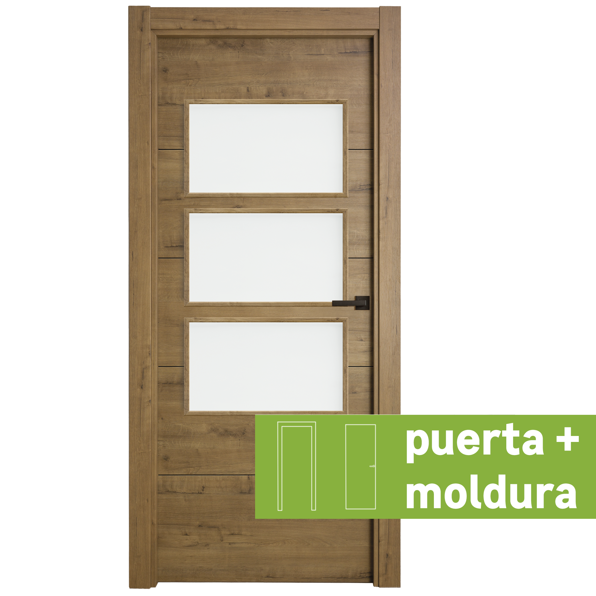 Conjunto puerta berna gold con vidriera izquierda de 62 5 x 203 x 7 cm + tapeta de la marca Sin marca