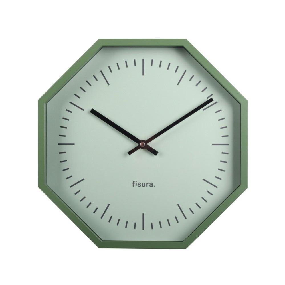 Reloj de parec octágono verde