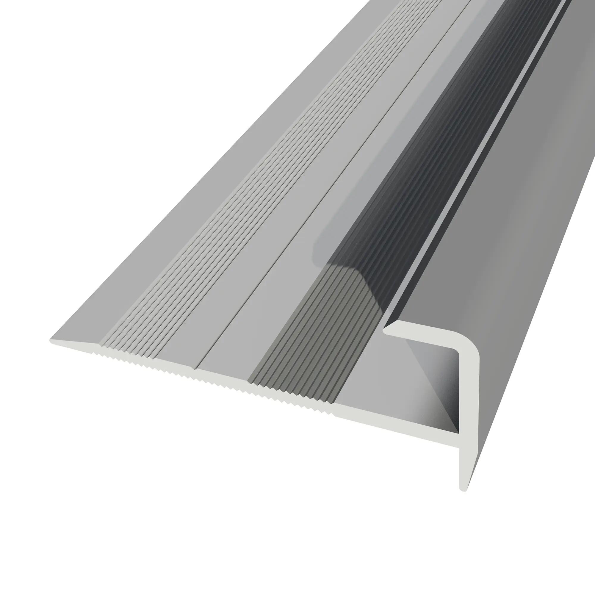 Perfil de acabado de aluminio gris / plata 183 cm