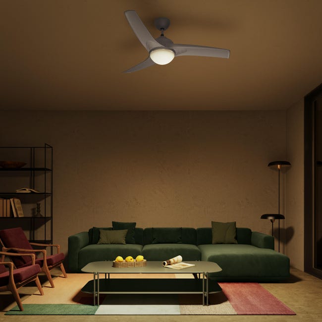 siguiente deberes globo Ventilador de techo con luz motor AC INSPIRE Tokyo gris 132 cm | Leroy  Merlin