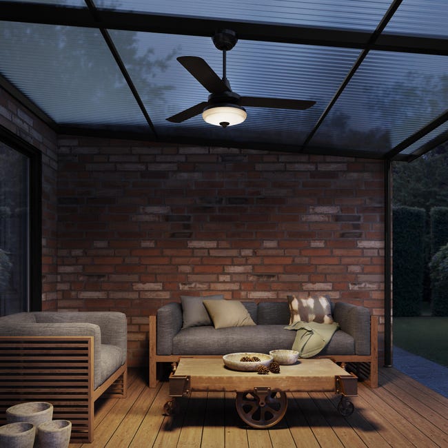 Ventilador de techo con luz AC INSPIRE Farou gris 112 cm Leroy Merlin