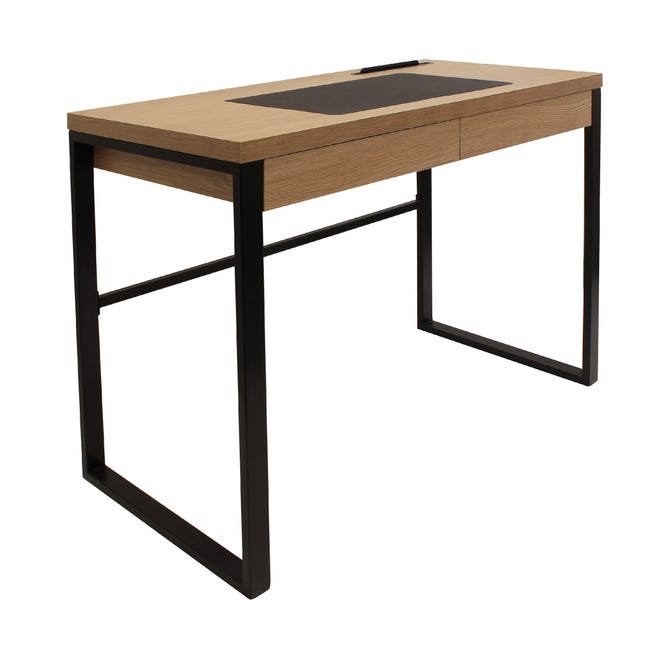 Mesa de escritorio de mdf plegable acacia, negro de 75x100x45cm