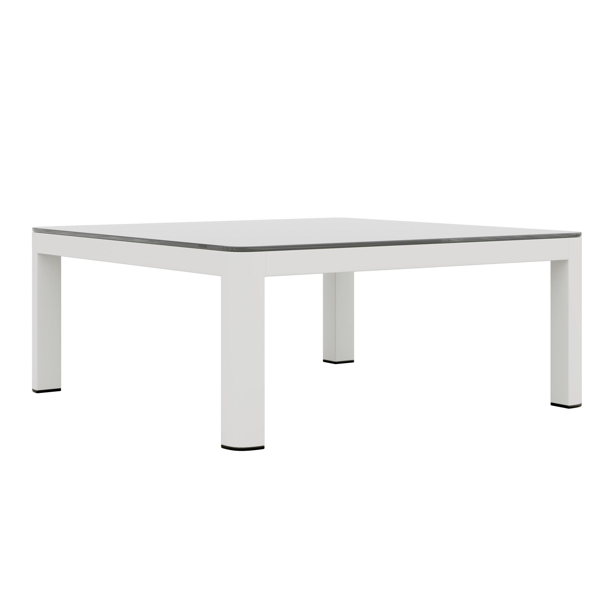 Mesa de centro de jardín de aluminio salonica blanco de 100x40x100 cm
