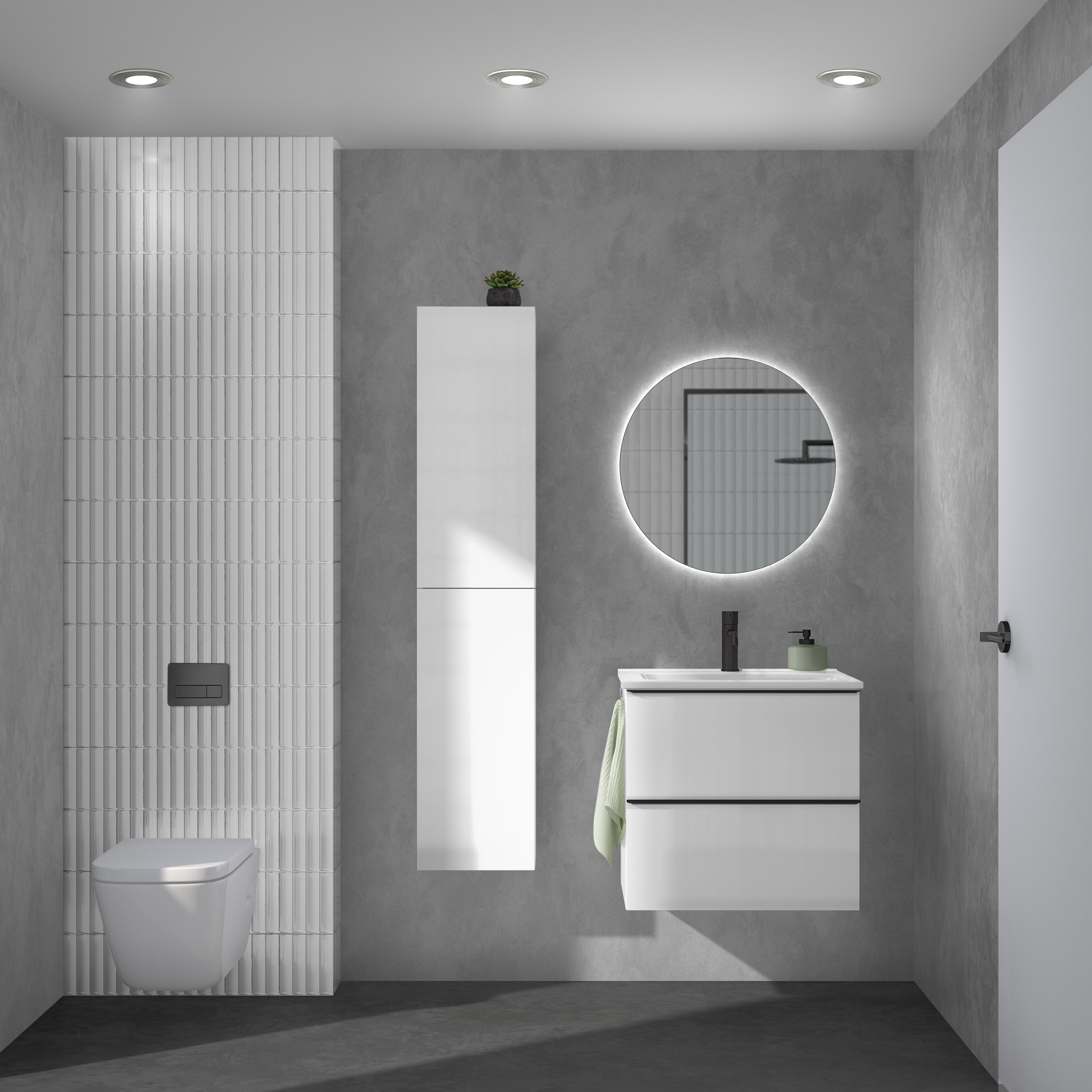 Mueble de baño con lavabo komplett blanco 60x45 cm