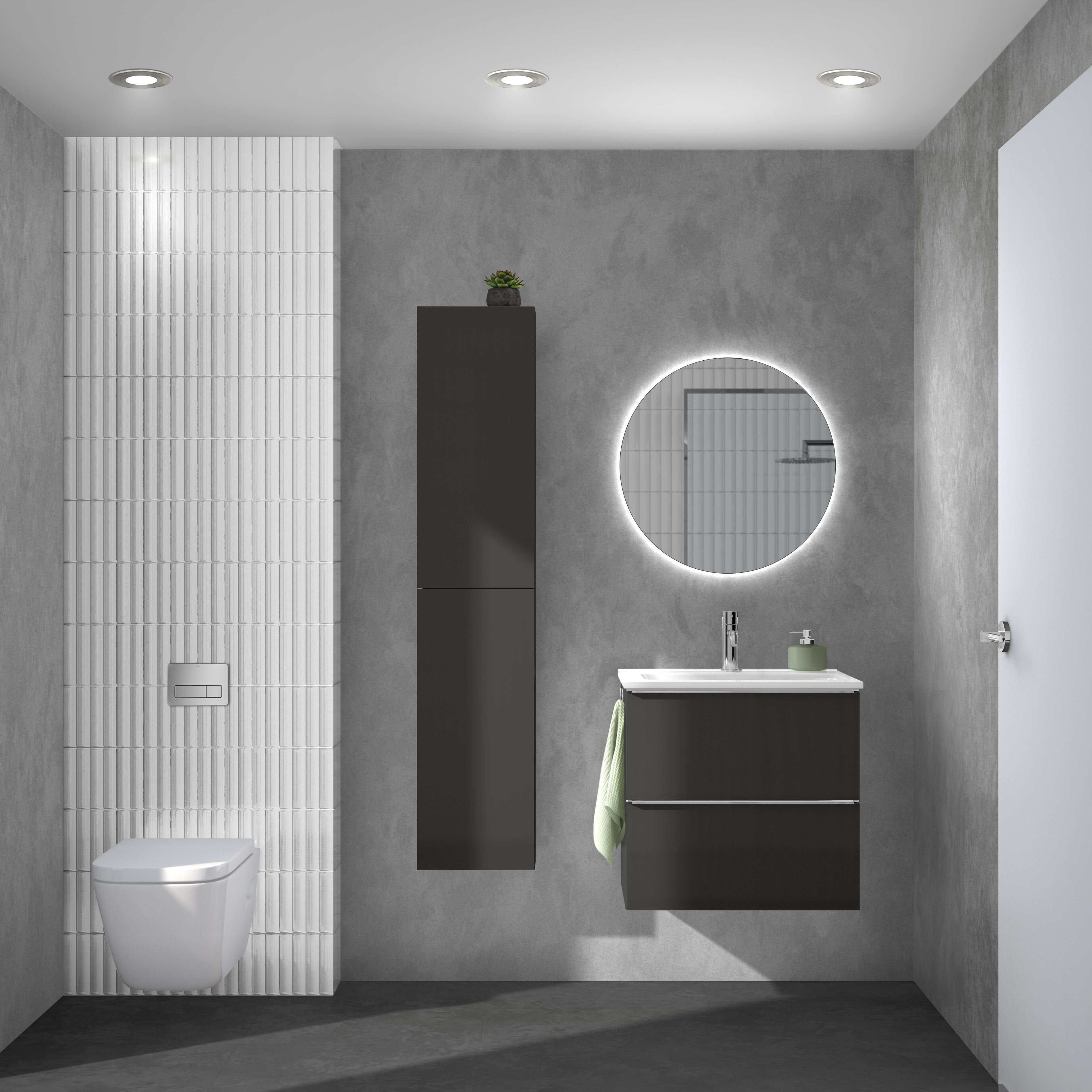 Mueble de baño con lavabo komplett antracita 60x45 cm