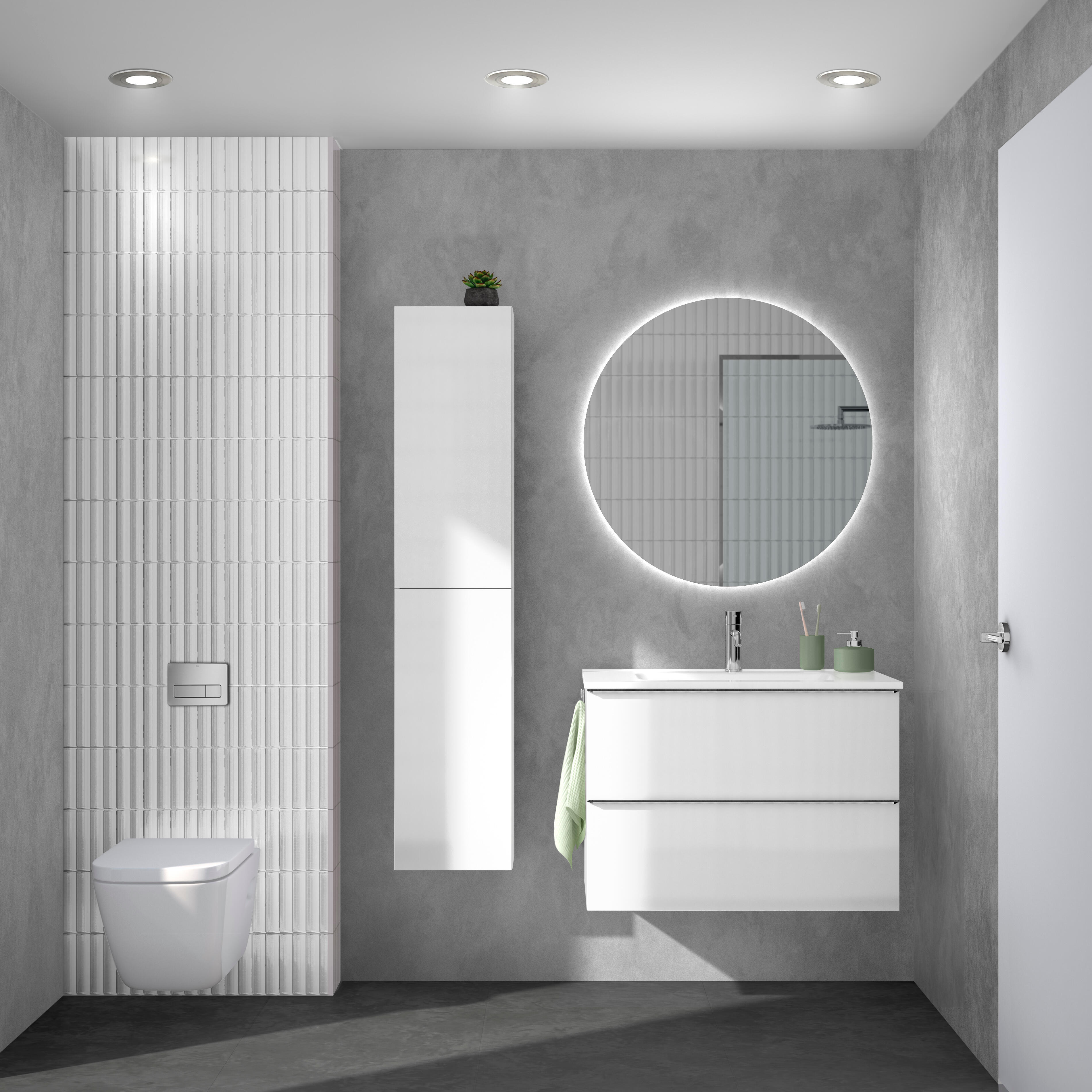Mueble de baño con lavabo komplett blanco 80x45 cm