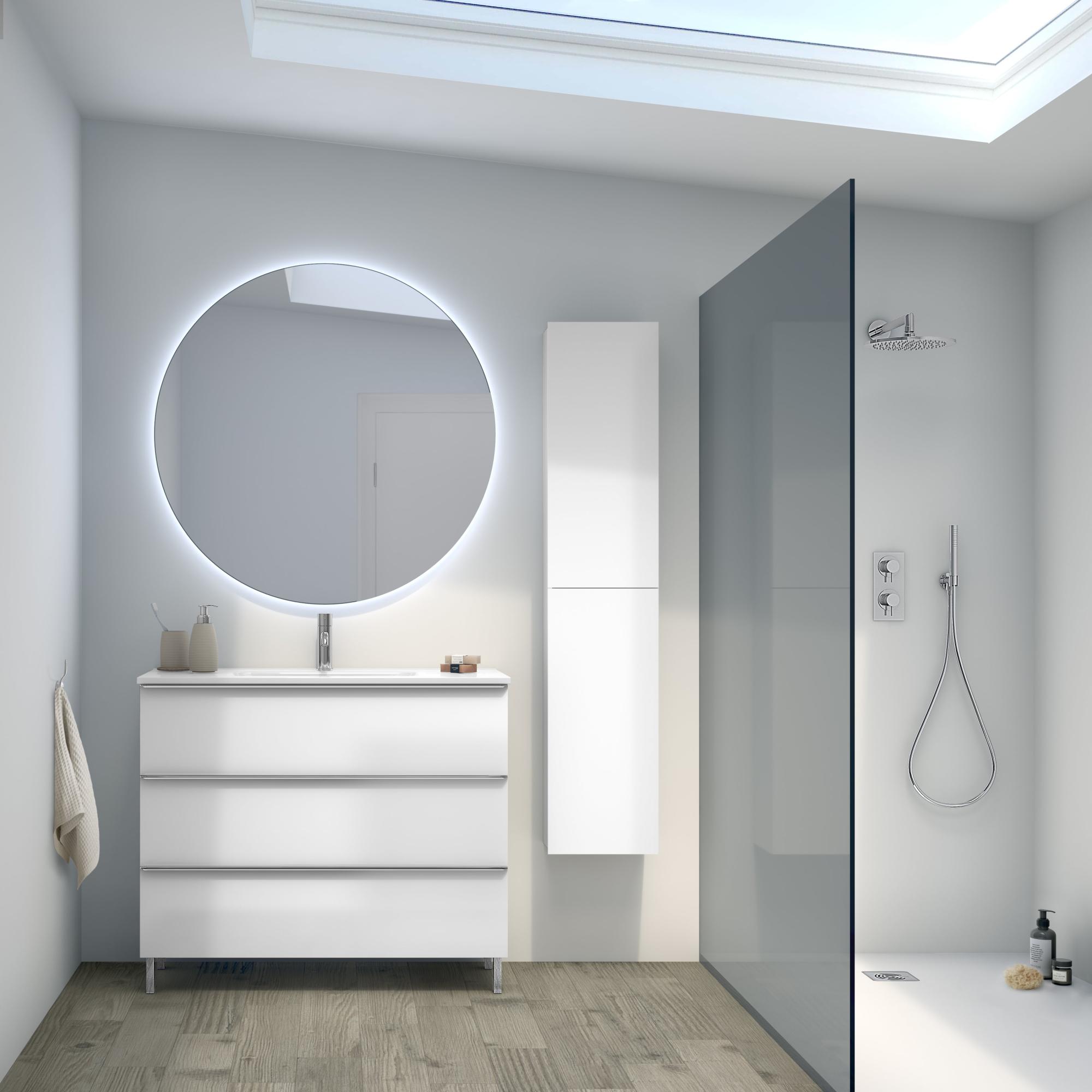 Mueble de baño con lavabo komplett blanco 100x45 cm