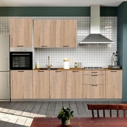 Cocina En Kit Atenas Roble 300 Cm Con 1 M dulo Alto 4 M dulos Bajos 