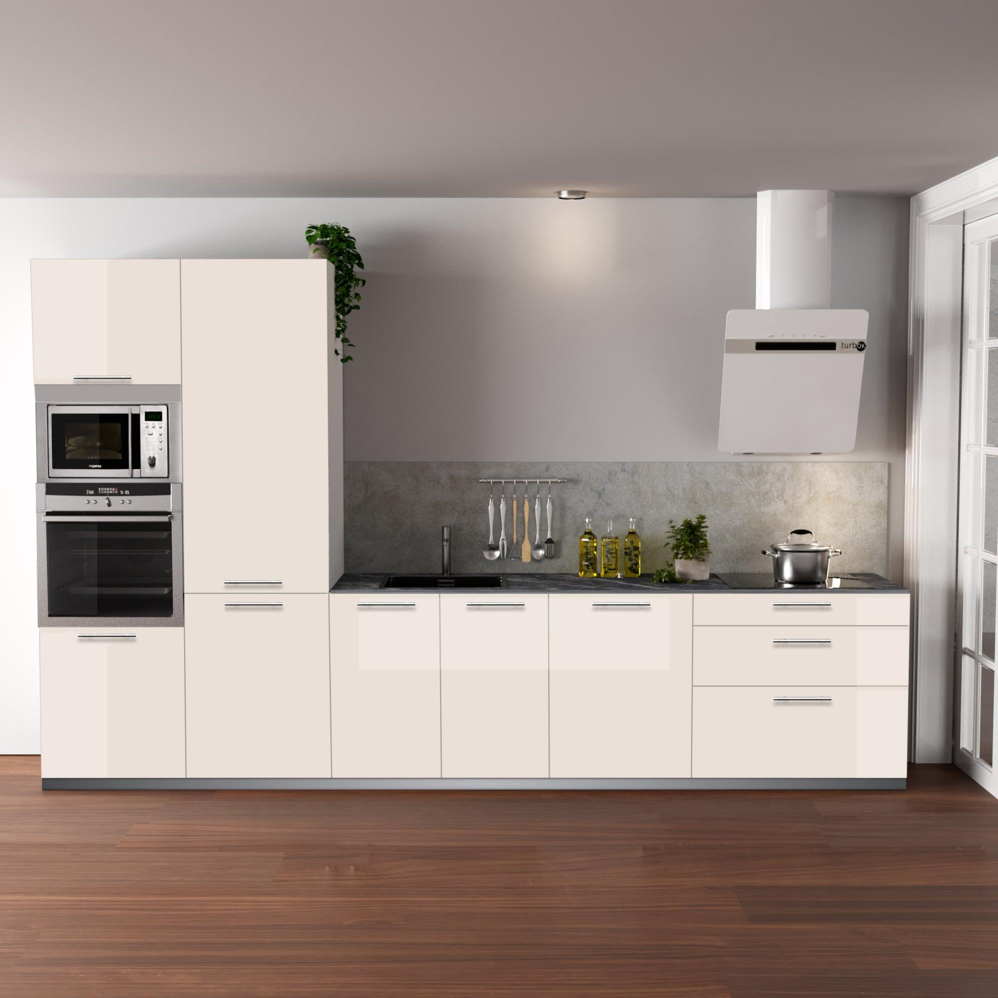 Cocina en kit atenas topo 360 cm con 3 módulos bajos