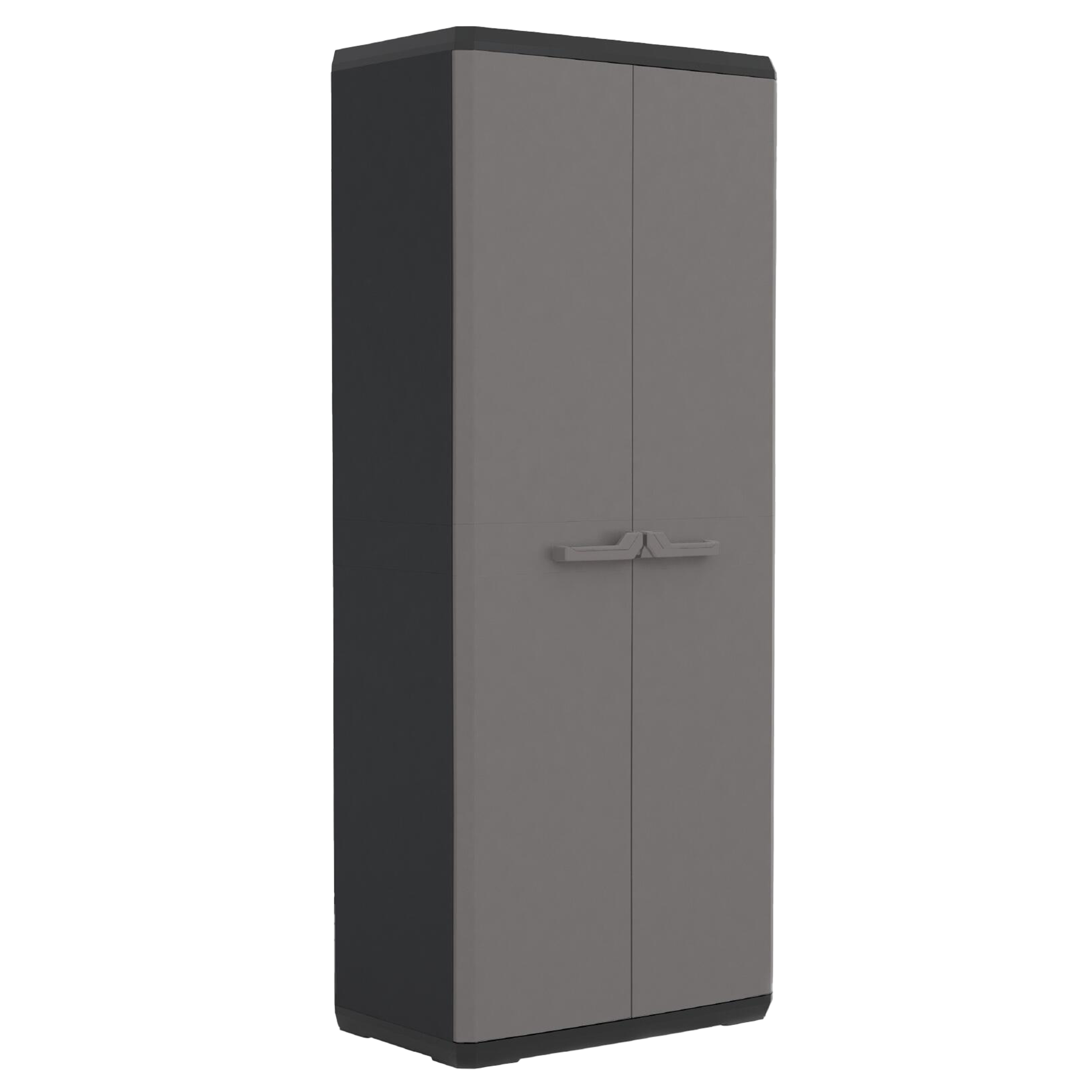 Lote PIU armarios de resina alto (68x166x39cm) + bajo (68x83x39cm) color  gris