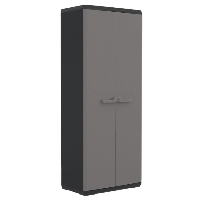 Armario alto baldas de resina interior 68x166x39 cm color gris puertas | Leroy Merlin