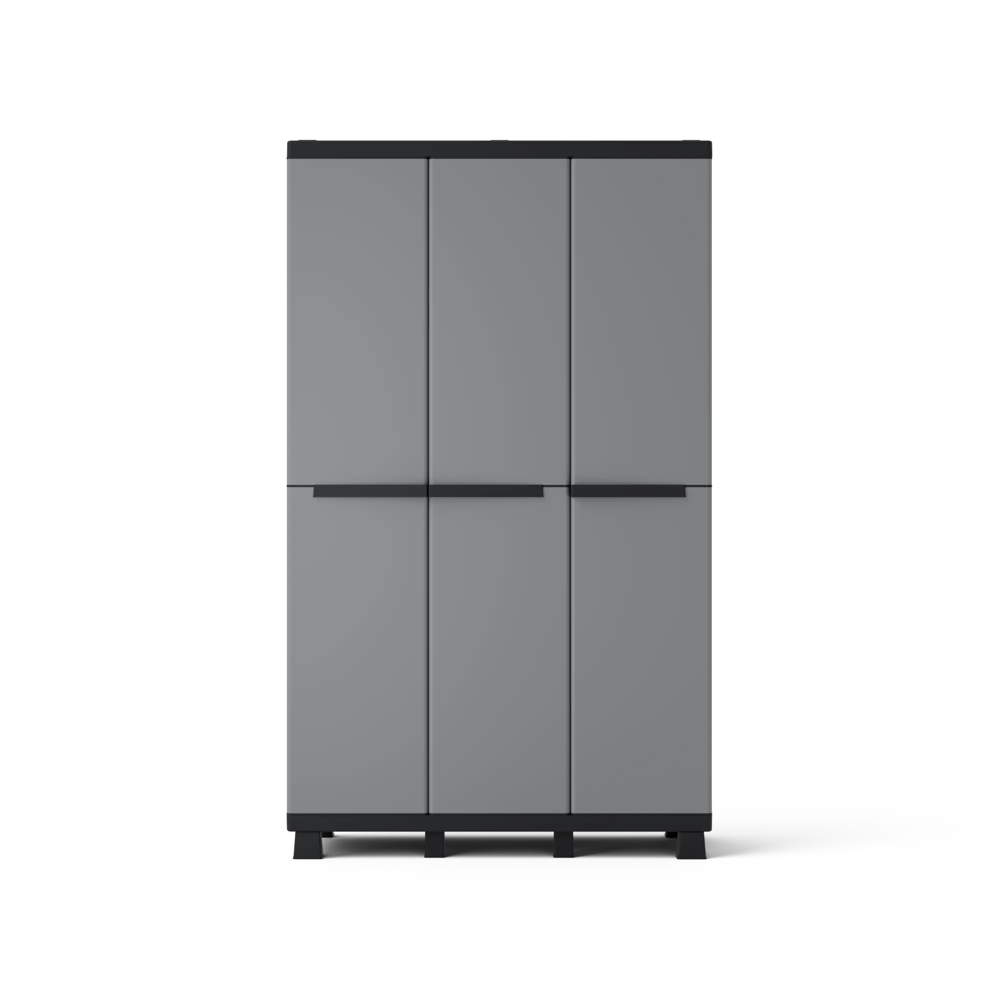 Armario alto 3 puertas spaceo gary 170x102x39 cm para uso interior gris, negro