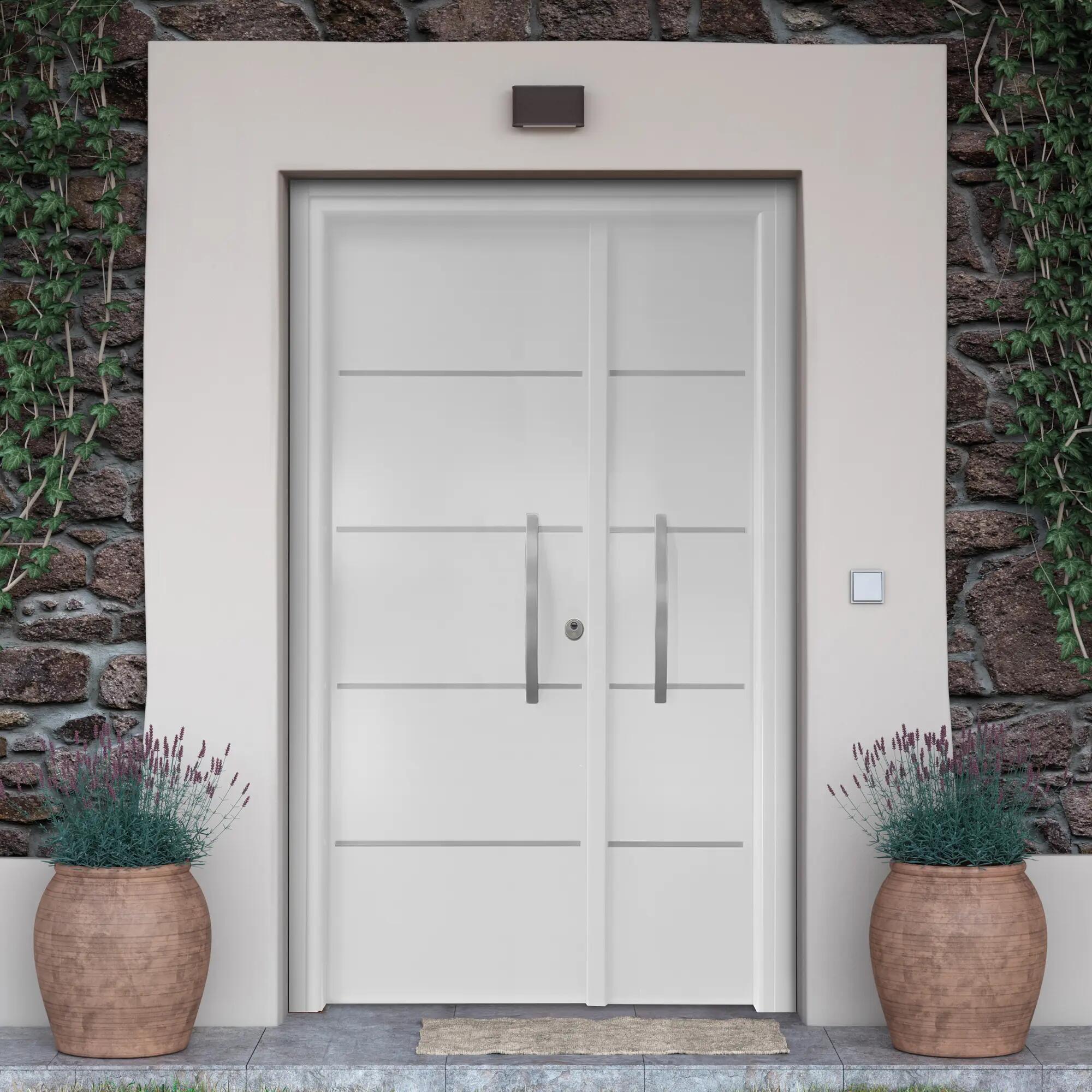 Puerta de entrada cintia fm doble hoja blanca izquierda 142,5x210 cm