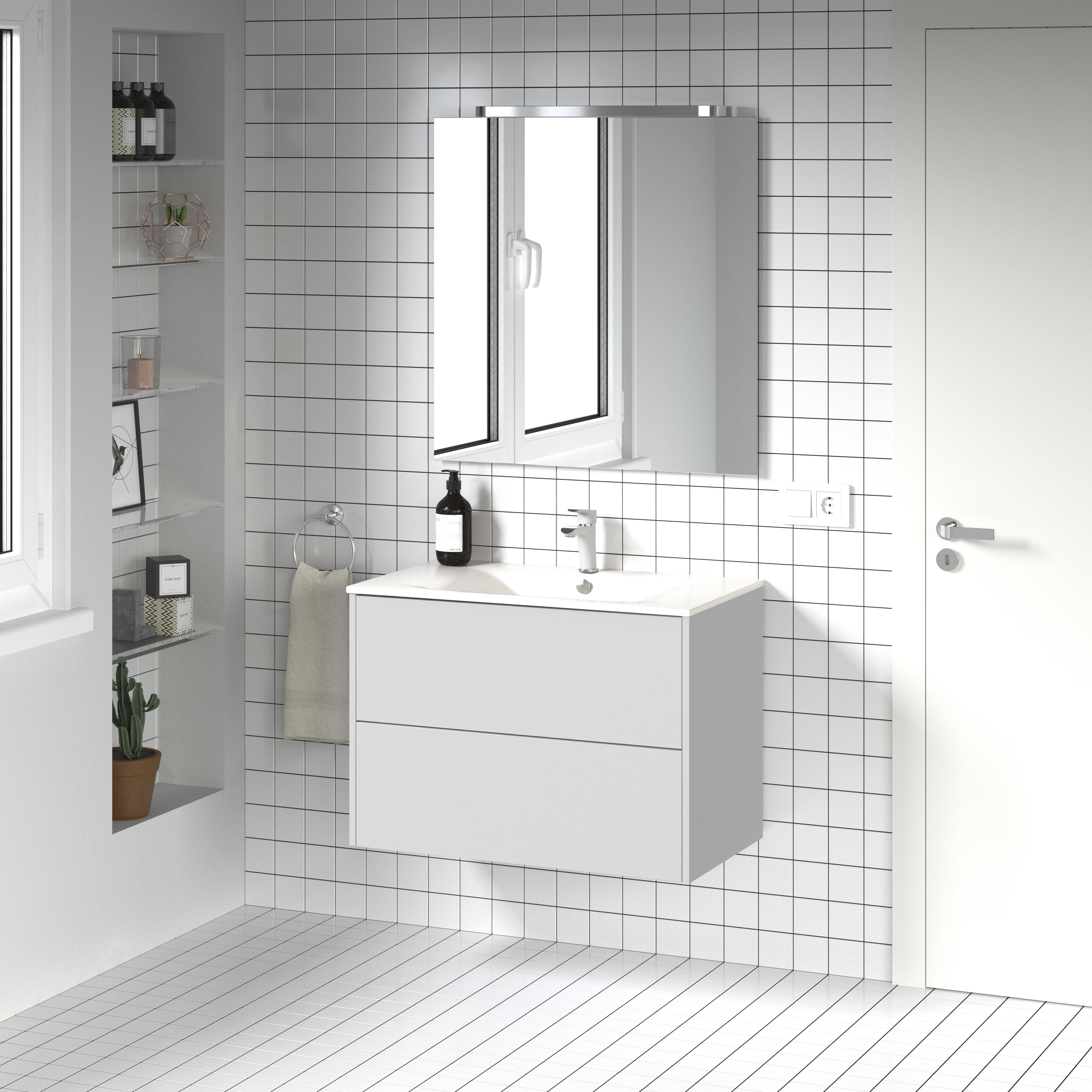 Mueble de baño con lavabo dreams blanco 80x45 cm